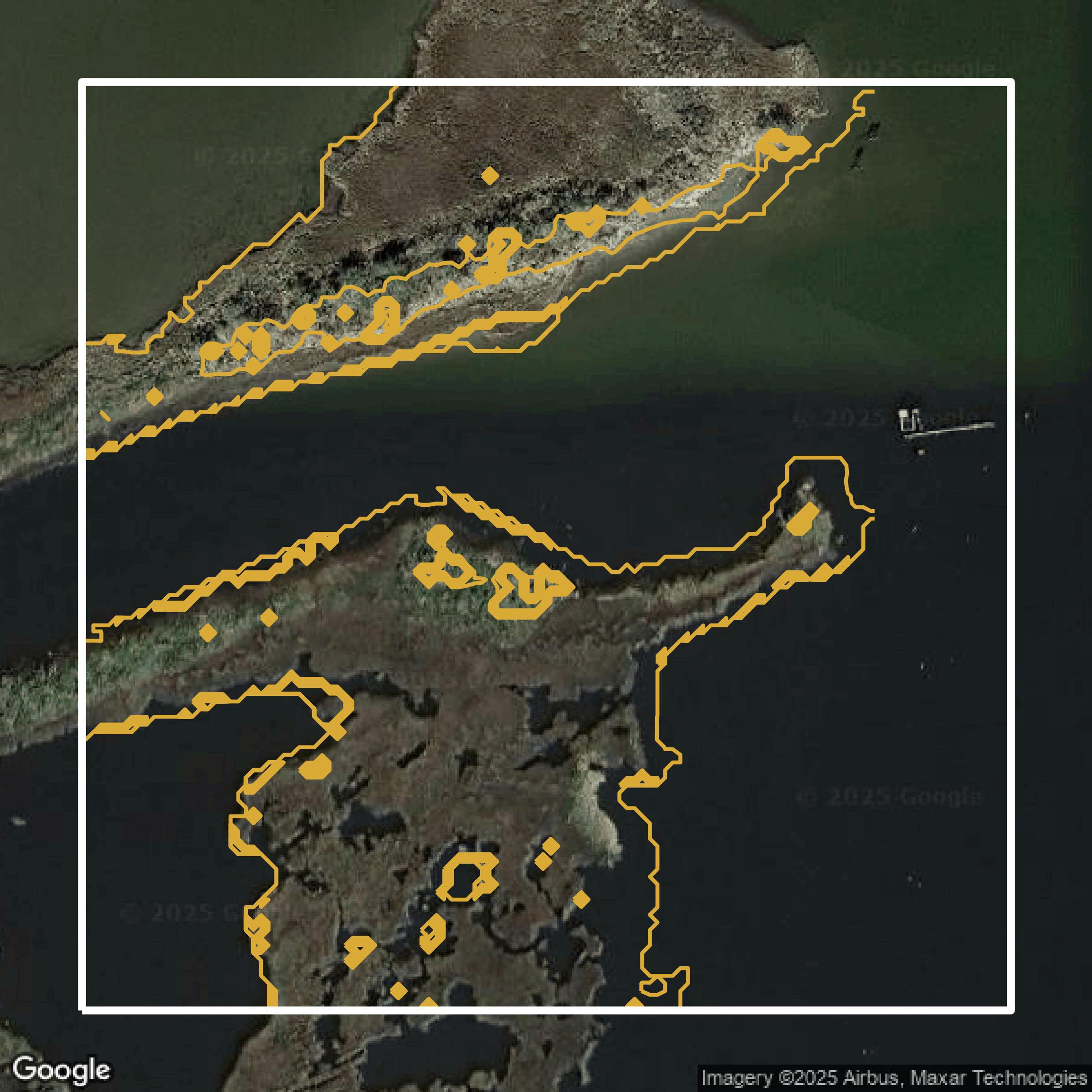 This image shows a contour map in Jefferson Parish created using GIS data in Equator.