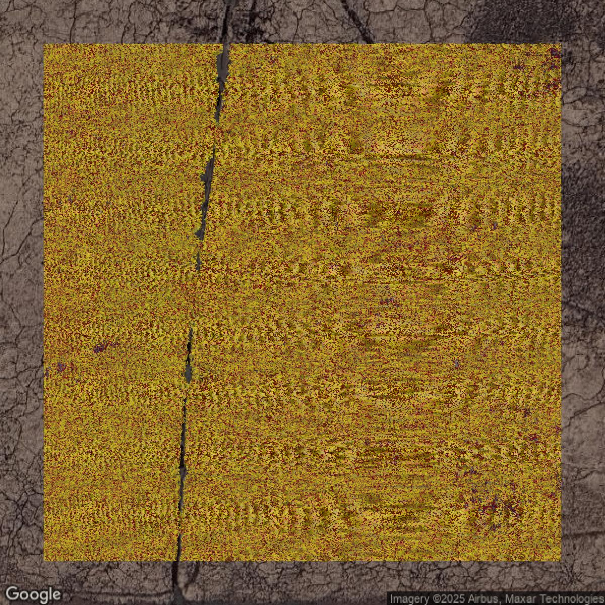 This image shows a LiDAR point cloud in Jefferson Parish created using GIS data in Equator.