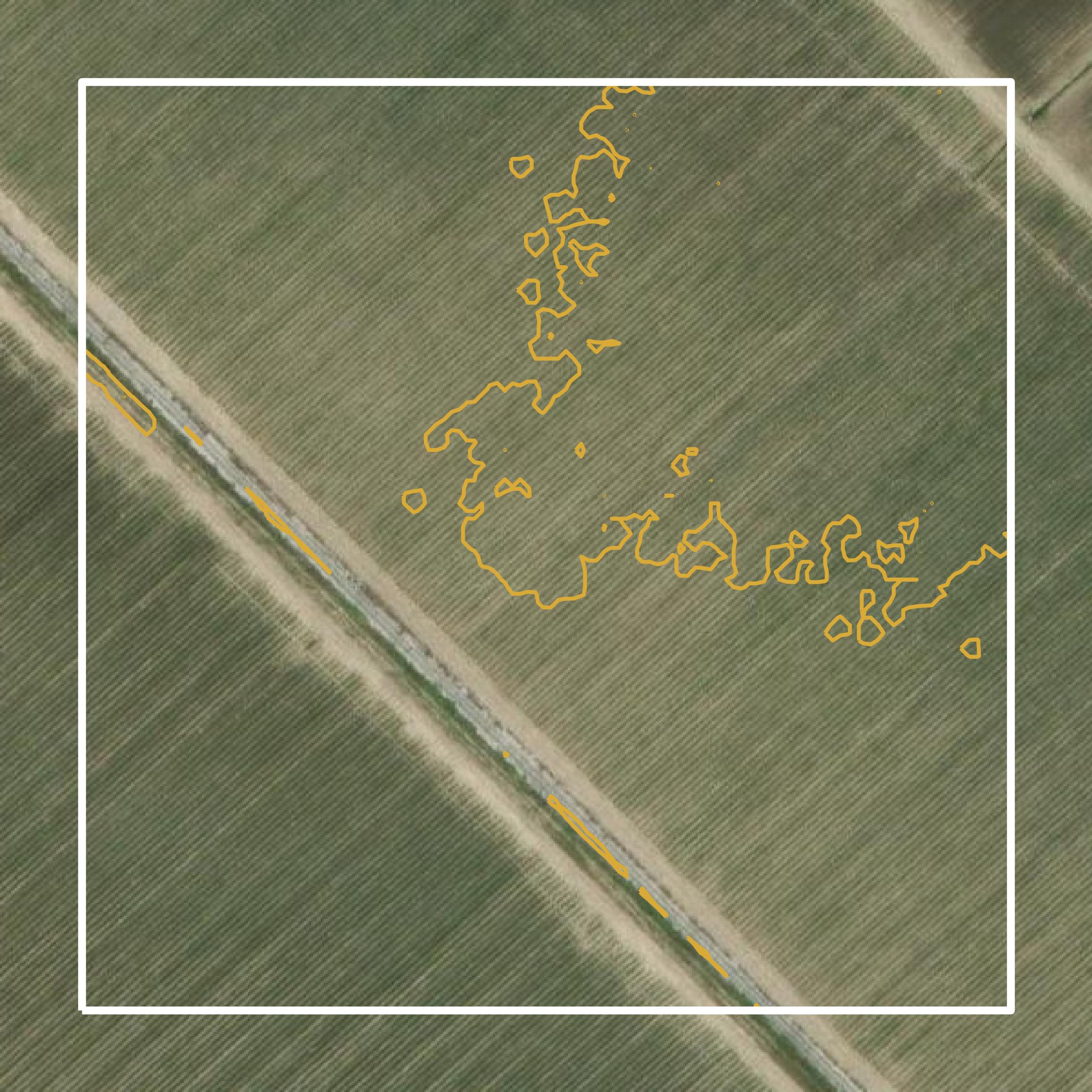 This image shows a contour map in Lafourche Parish created using GIS data in Equator.