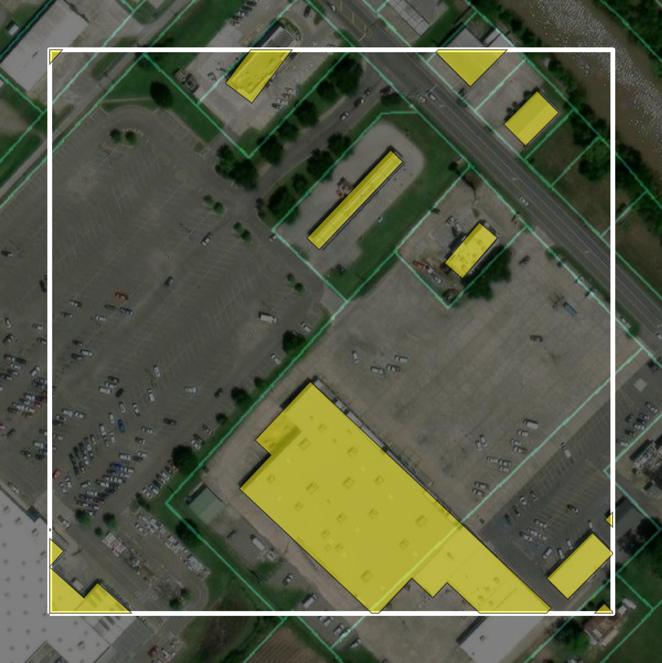 This image shows parcel and building data in Lafourche Parish created using GIS data in Equator.