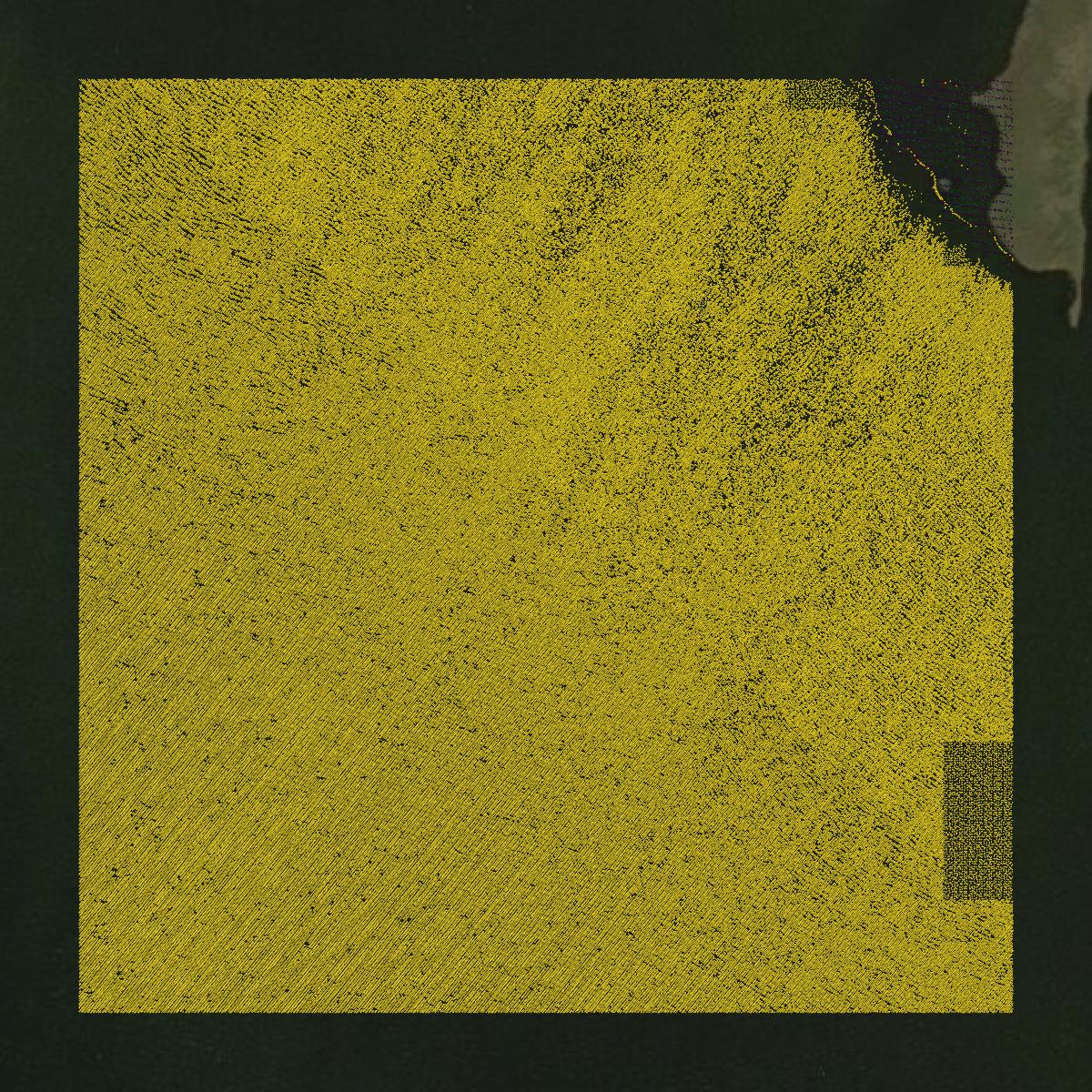 This image shows a LiDAR point cloud in Lafourche Parish created using GIS data in Equator.