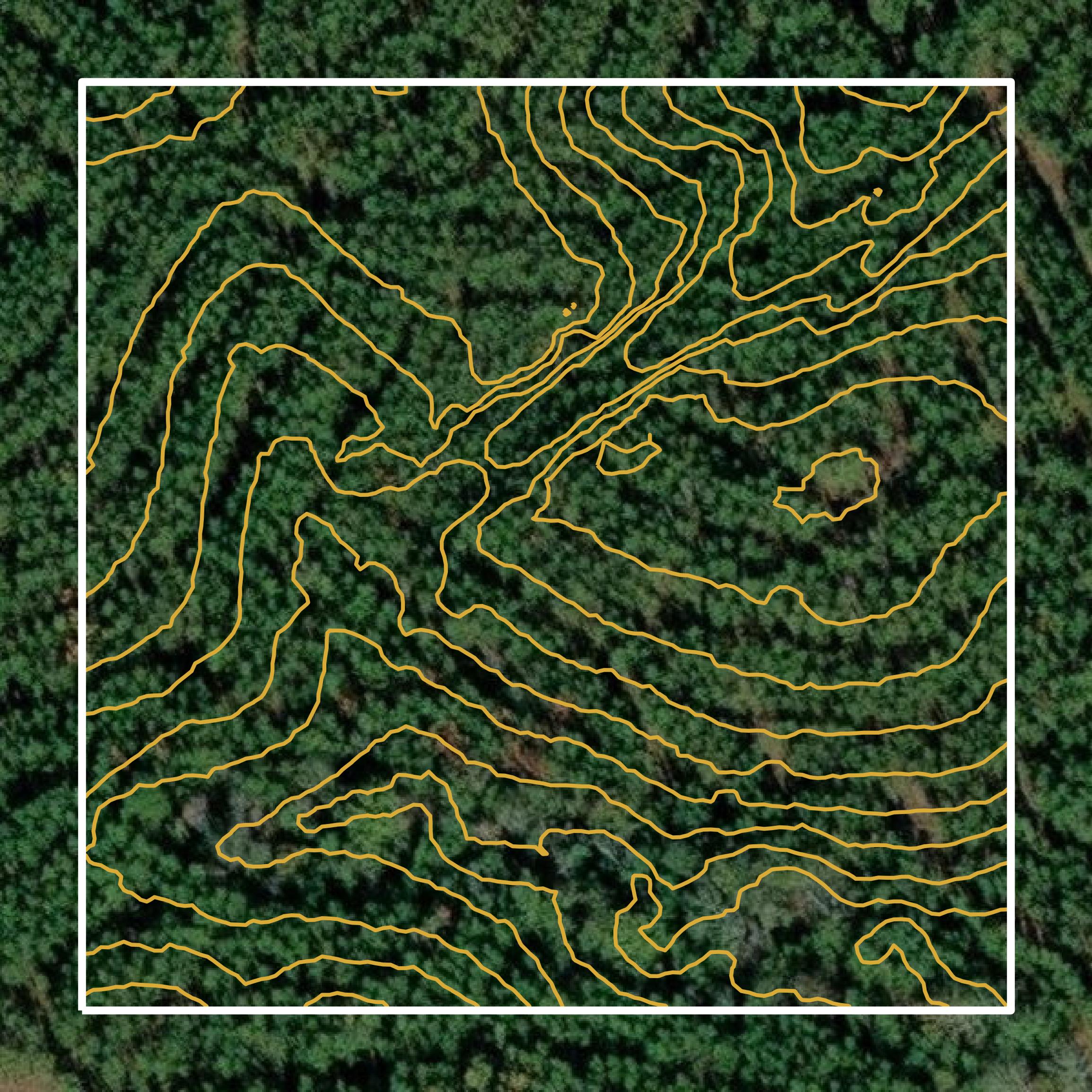 This image shows a contour map in LaSalle Parish created using GIS data in Equator.