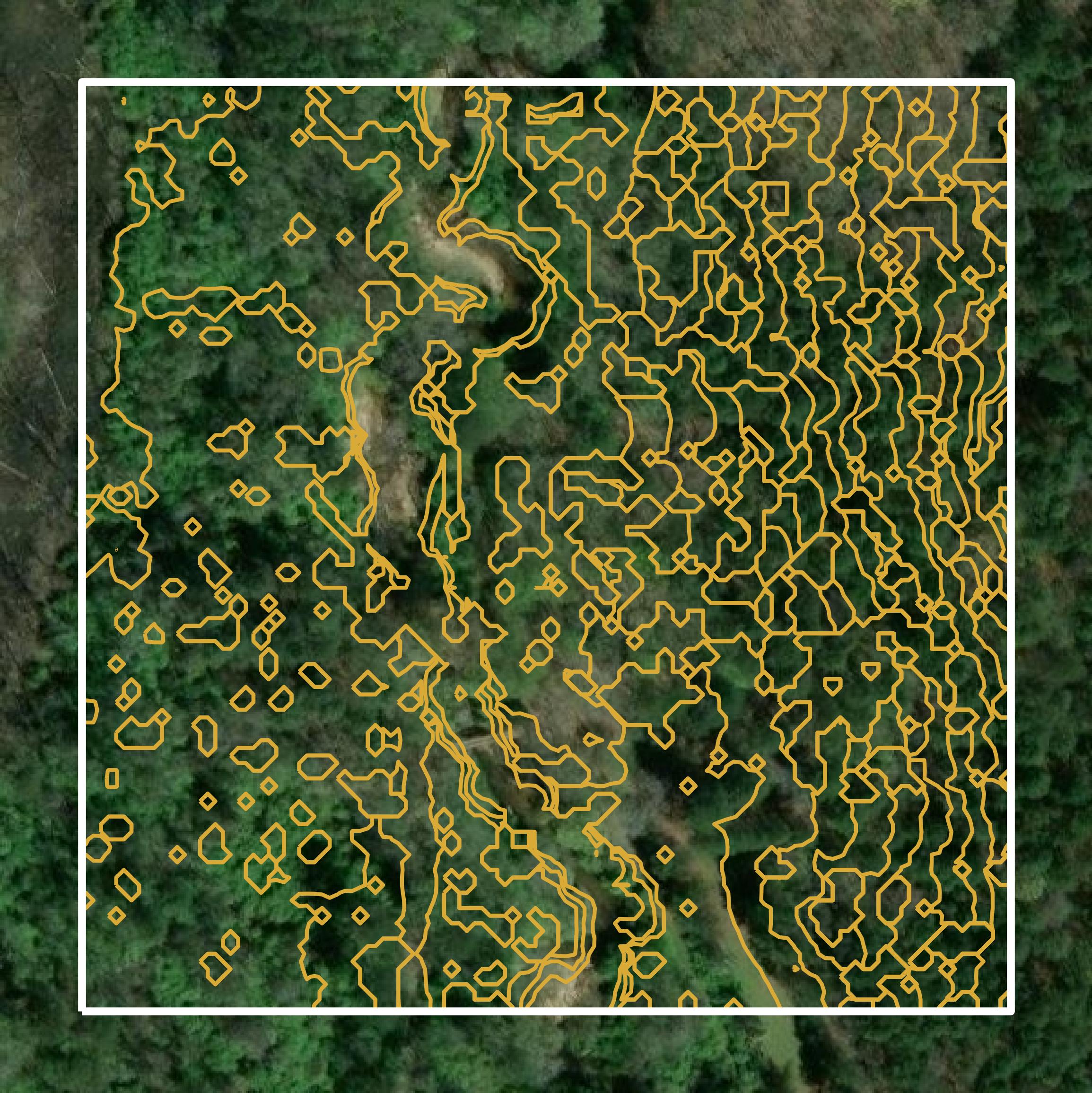 This image shows a contour map in Lincoln Parish created using GIS data in Equator.