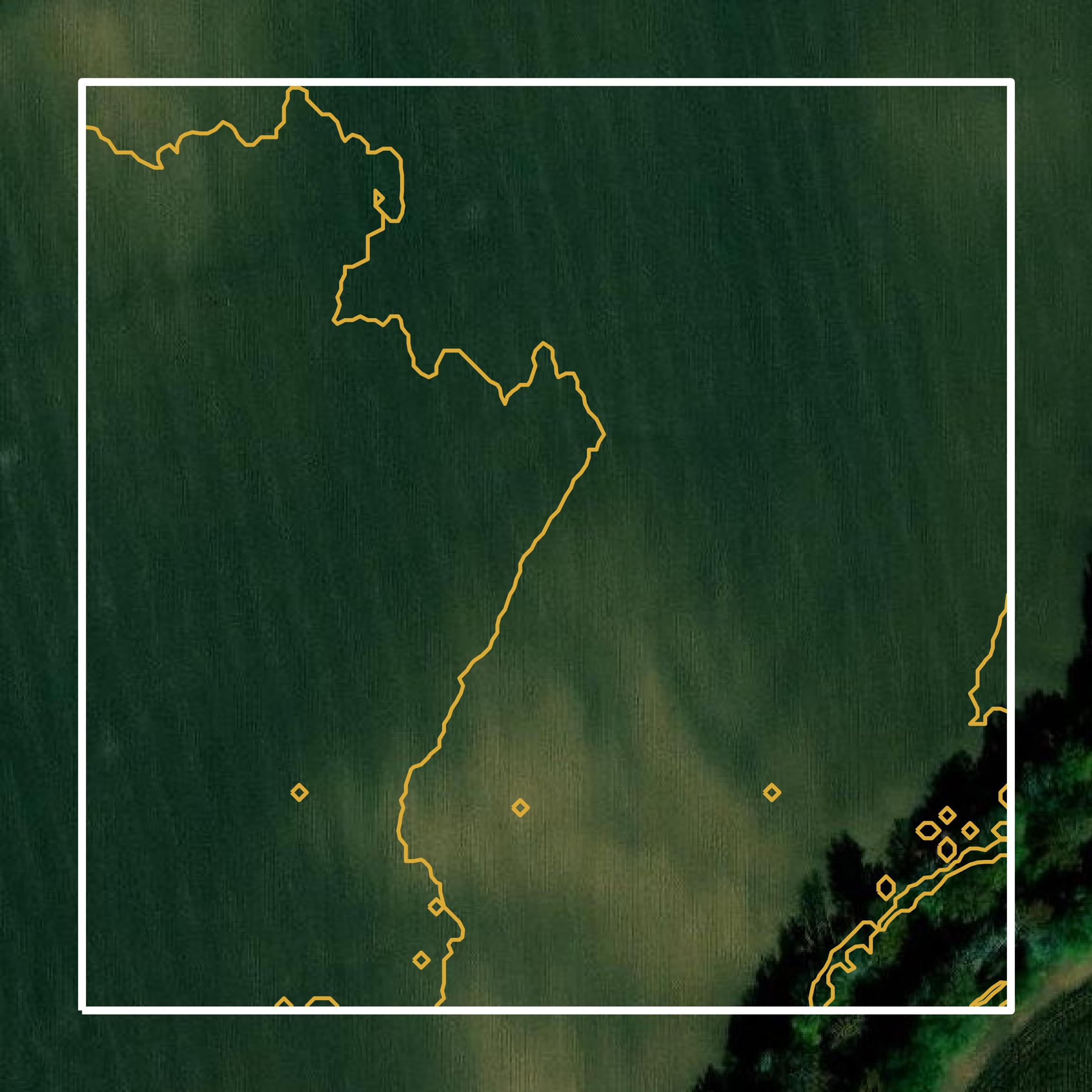 This image shows a contour map in Madison Parish created using GIS data in Equator.