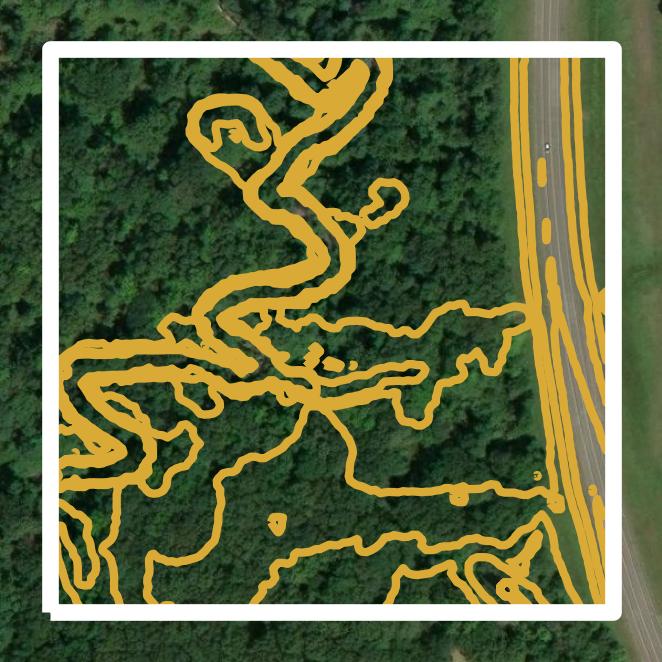 This image shows a contour map in Morehouse Parish created using GIS data in Equator.
