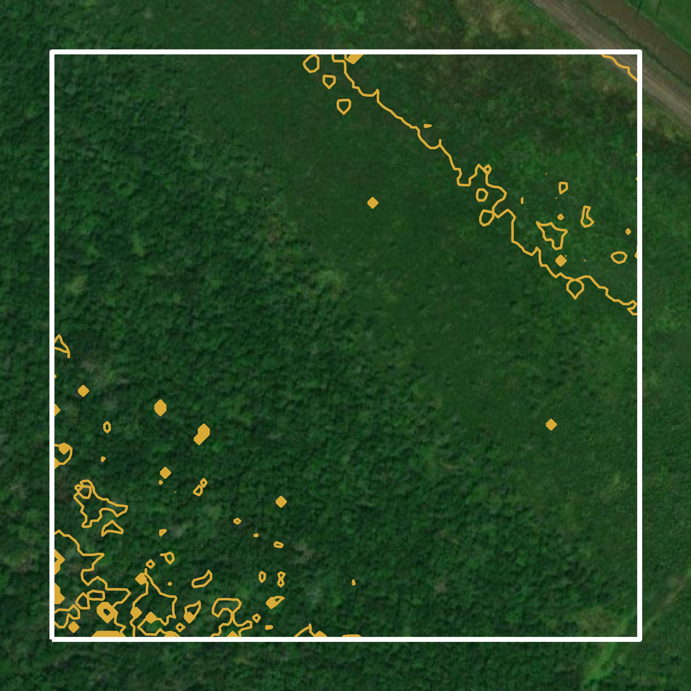 This image shows a contour map in Plaquemines Parish created using GIS data in Equator.