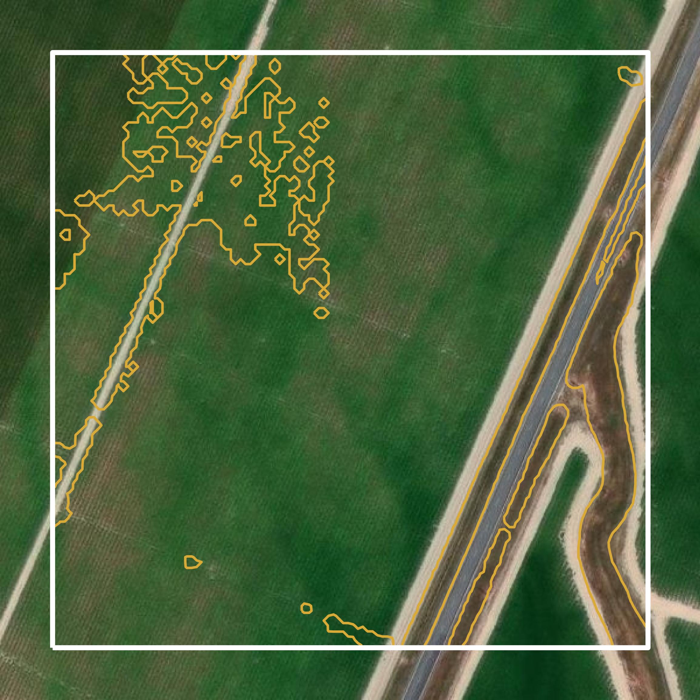 This image shows a contour map in Pointe Coupee Parish created using GIS data in Equator.