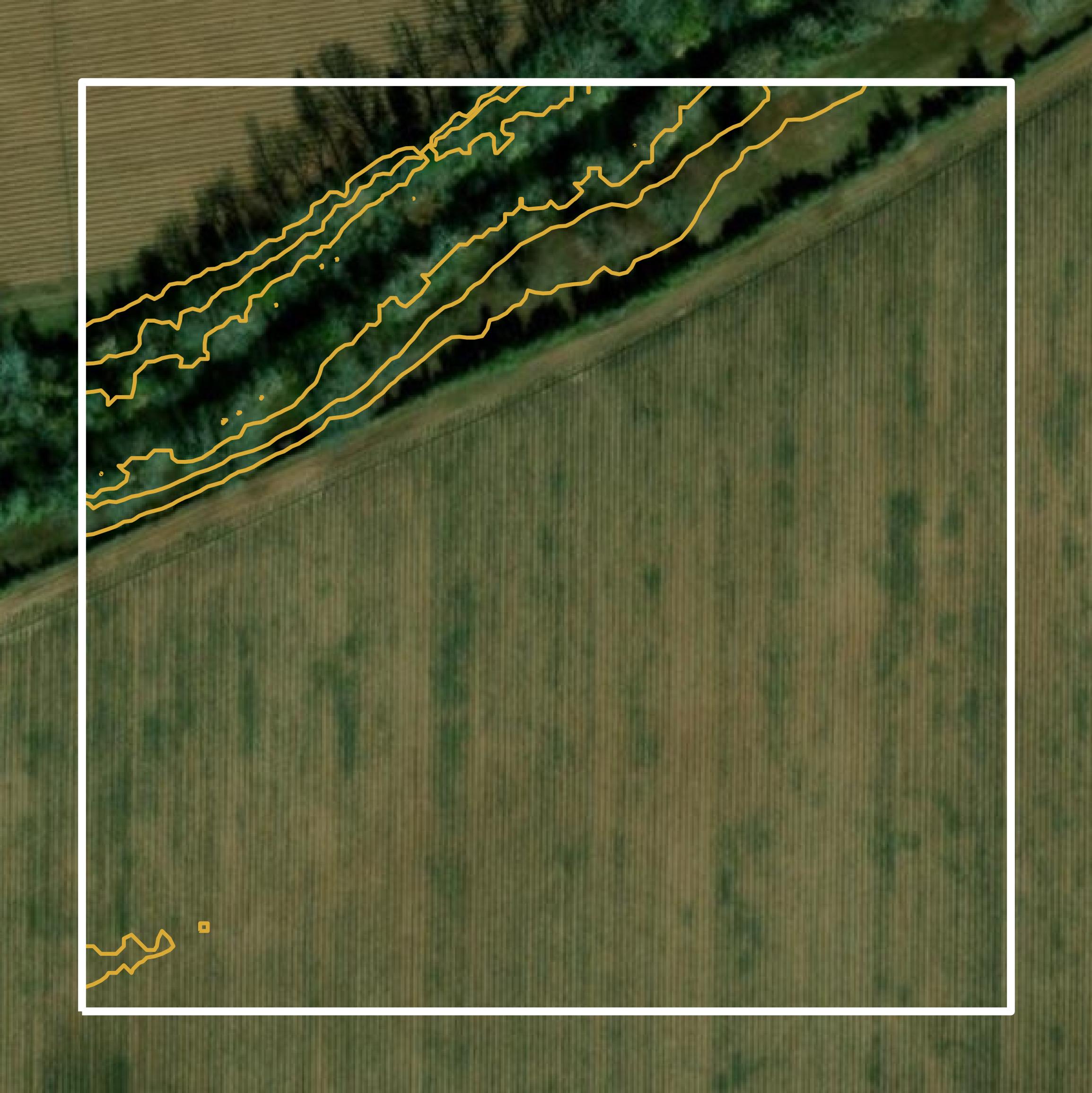 This image shows a contour map in Rapides Parish created using GIS data in Equator.