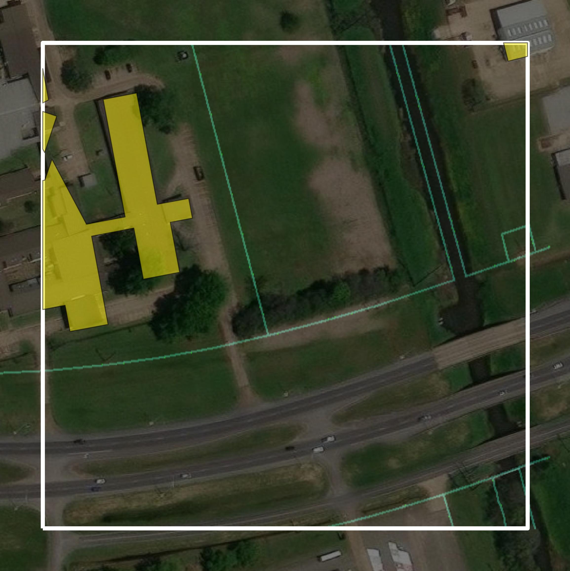 This image shows parcel and building data in Rapides Parish created using GIS data in Equator.