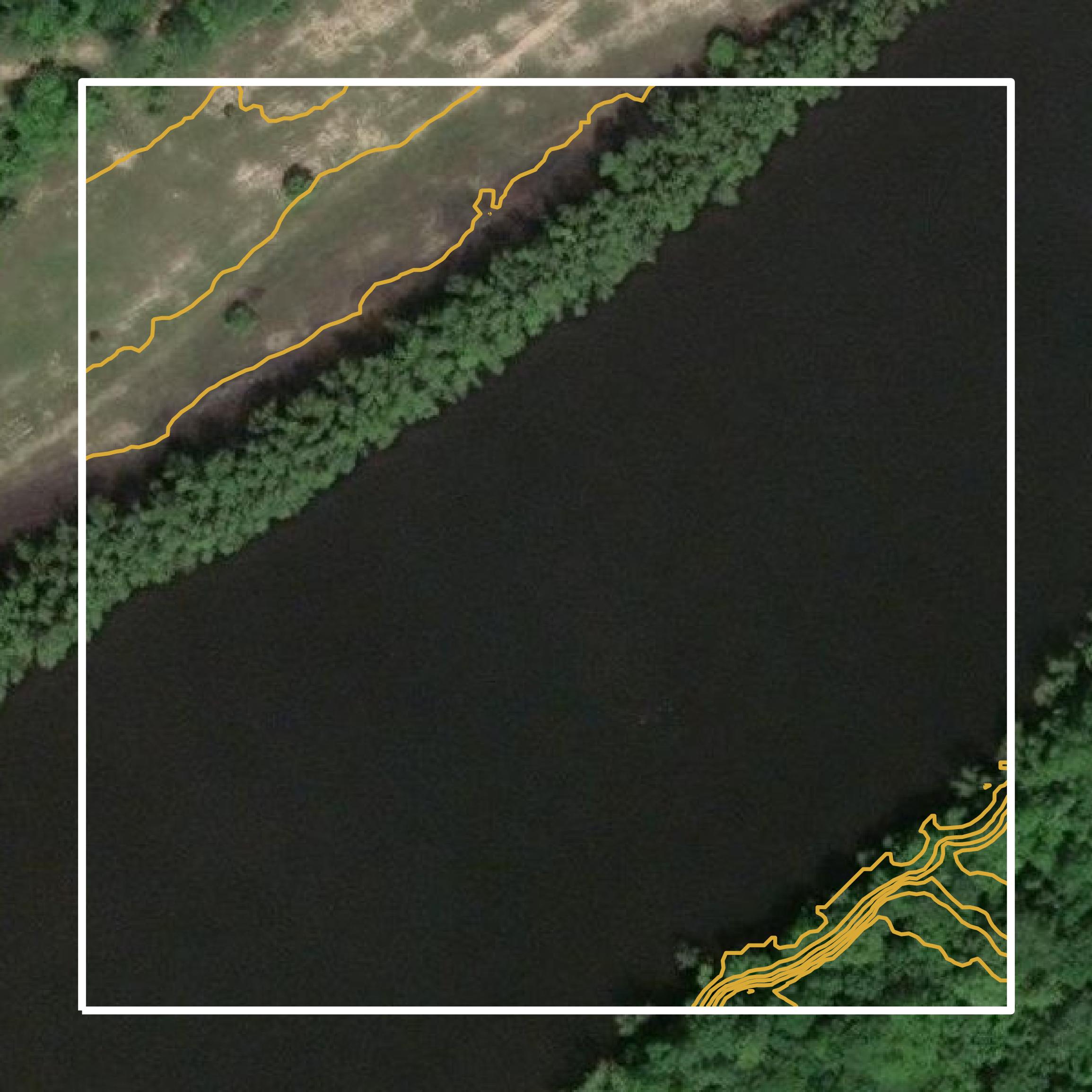 This image shows a contour map in Red River Parish created using GIS data in Equator.