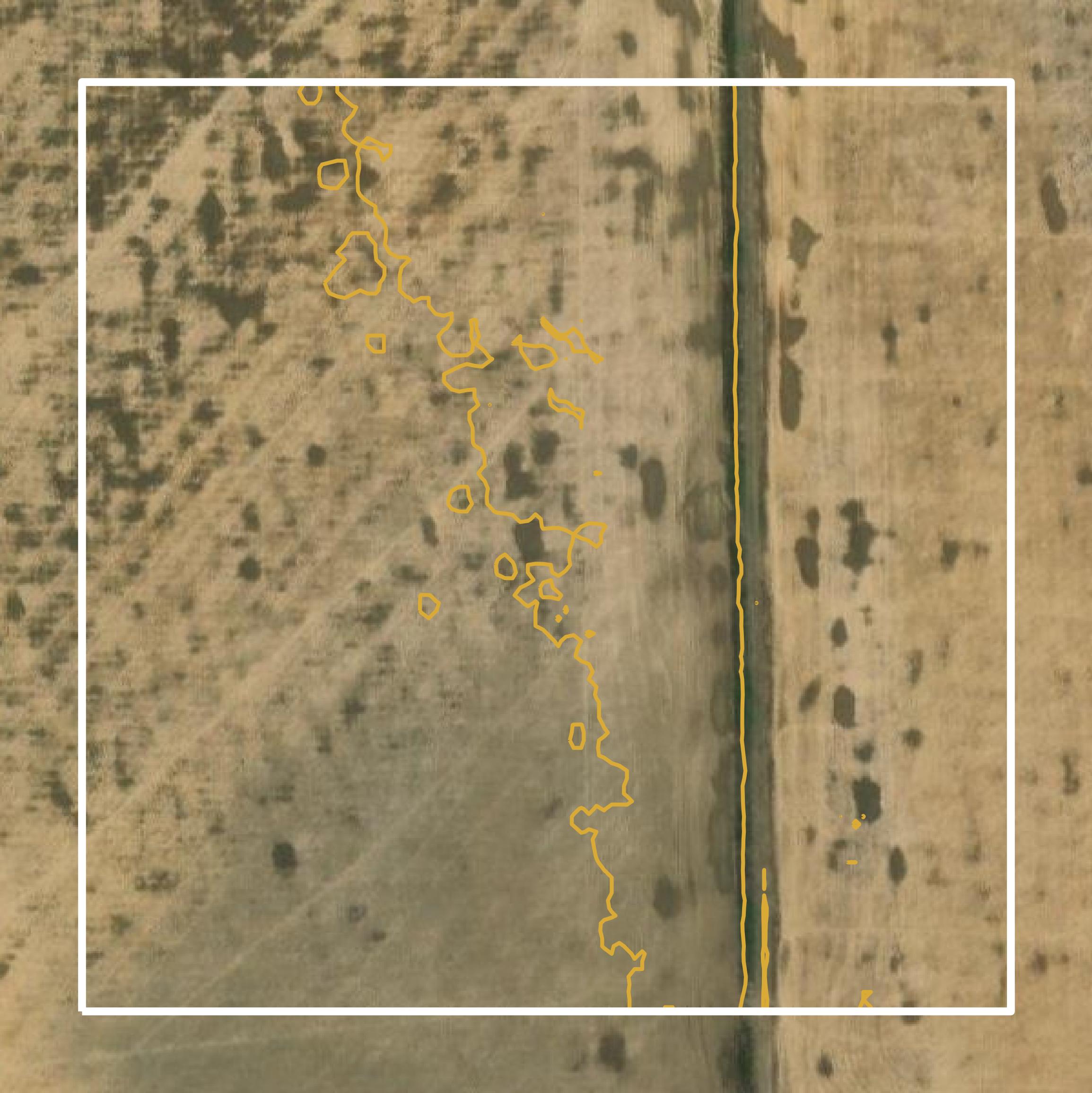 This image shows a contour map in Richland Parish created using GIS data in Equator.