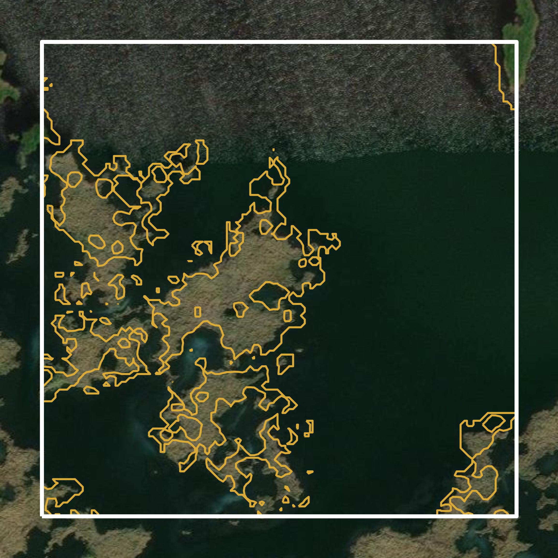 This image shows a contour map in St. Bernard Parish created using GIS data in Equator.