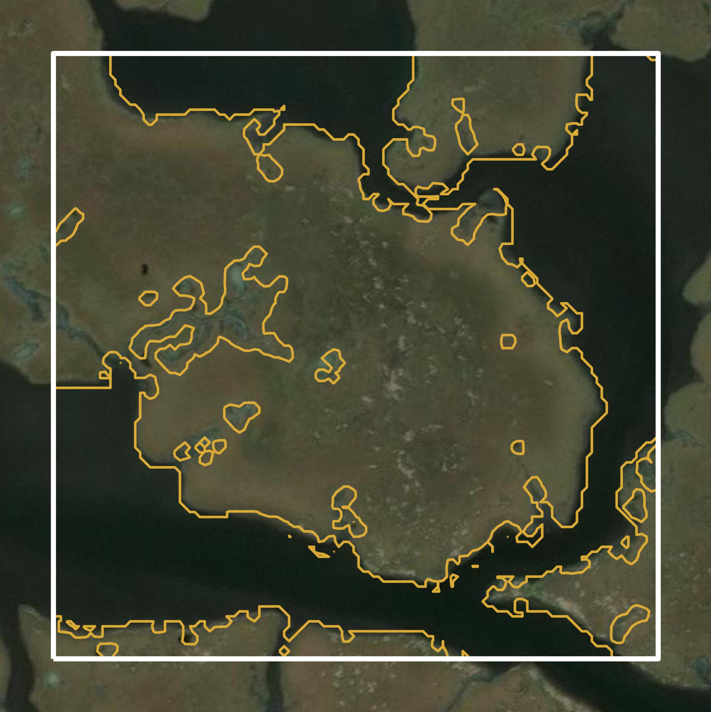 This image shows a contour map in St. Bernard Parish created using GIS data in Equator.