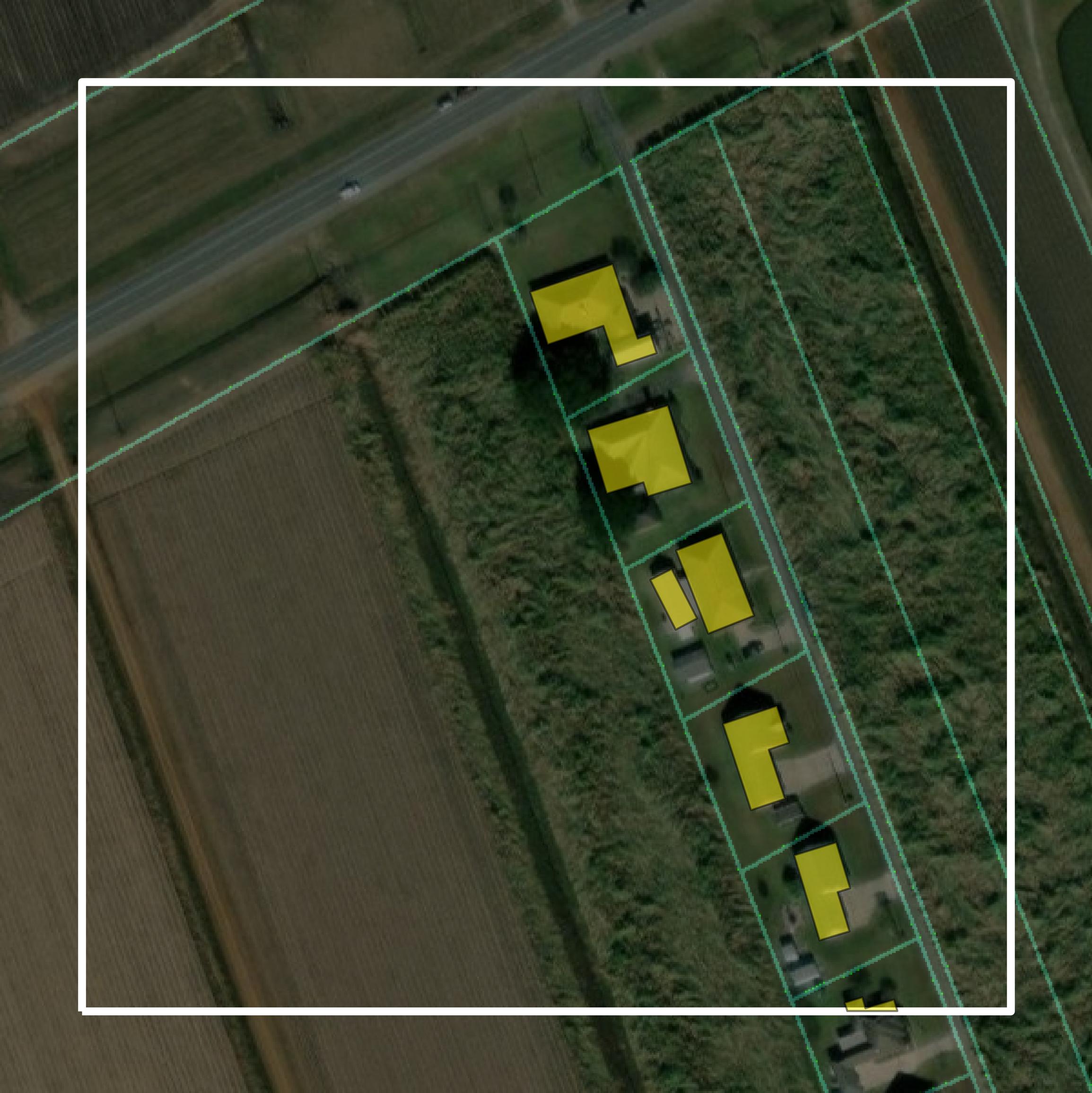 This image shows parcel and building data in St. James Parish created using GIS data in Equator.