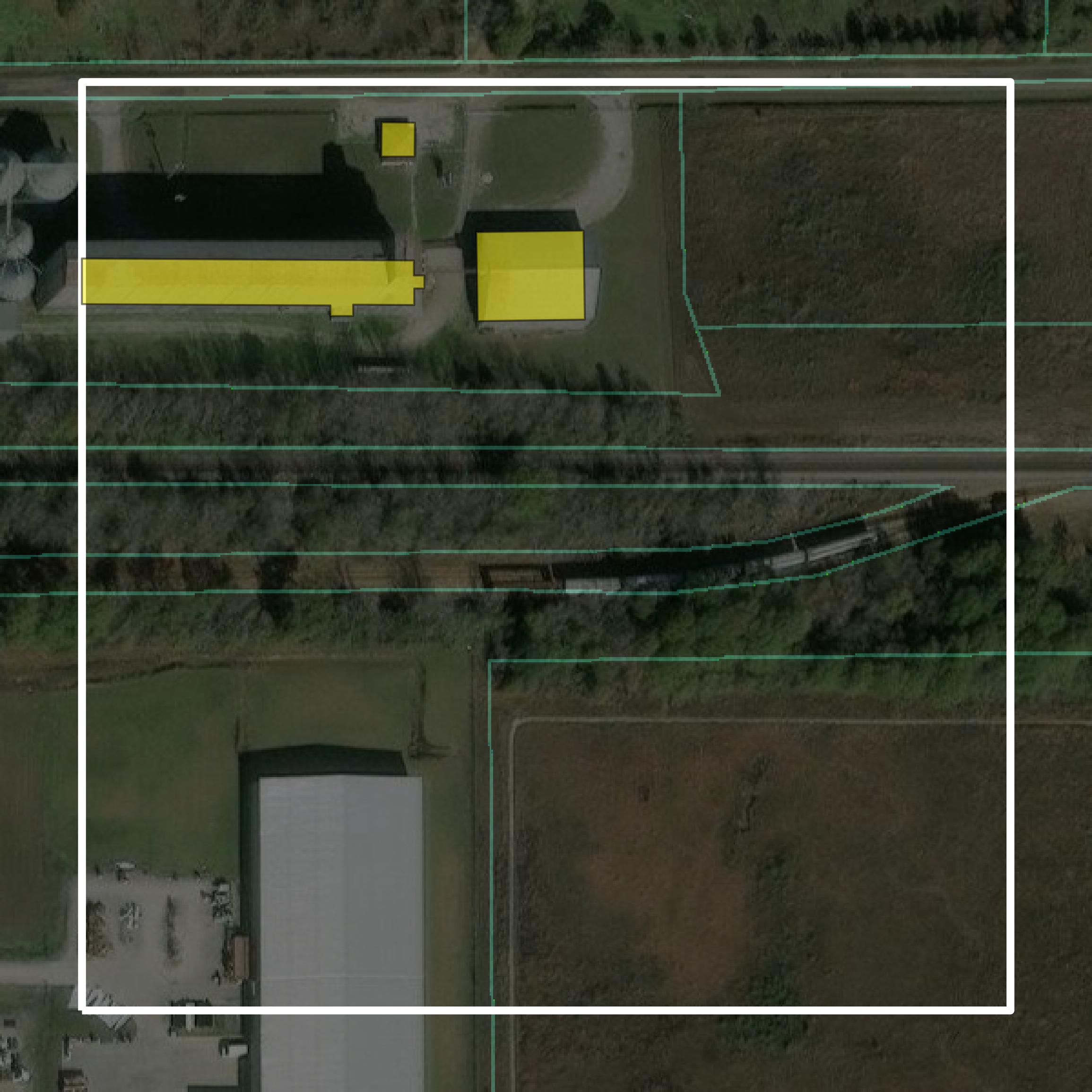 This image shows parcel and building data in St. Landry Parish created using GIS data in Equator.