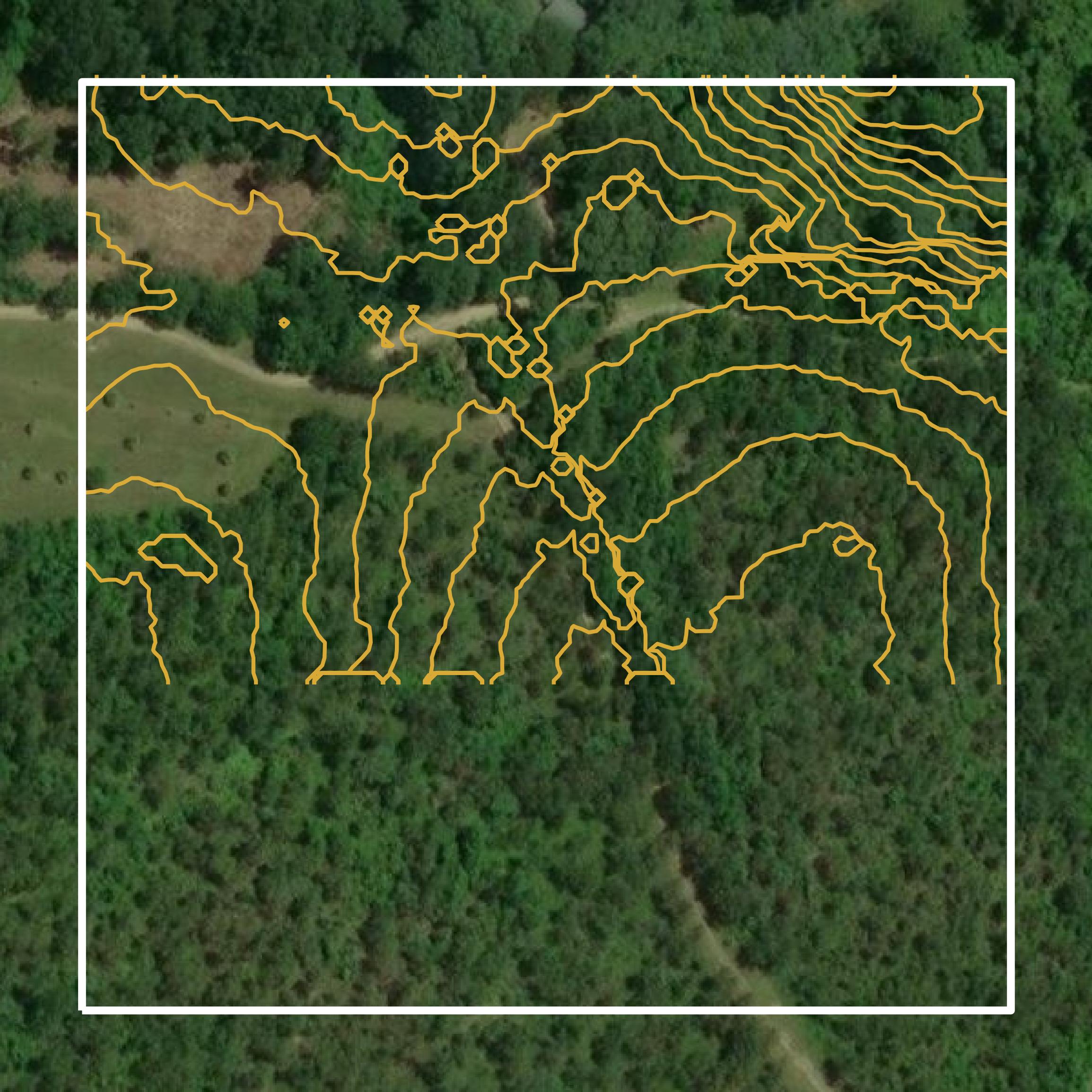 This image shows a contour map in Tangipahoa Parish created using GIS data in Equator.