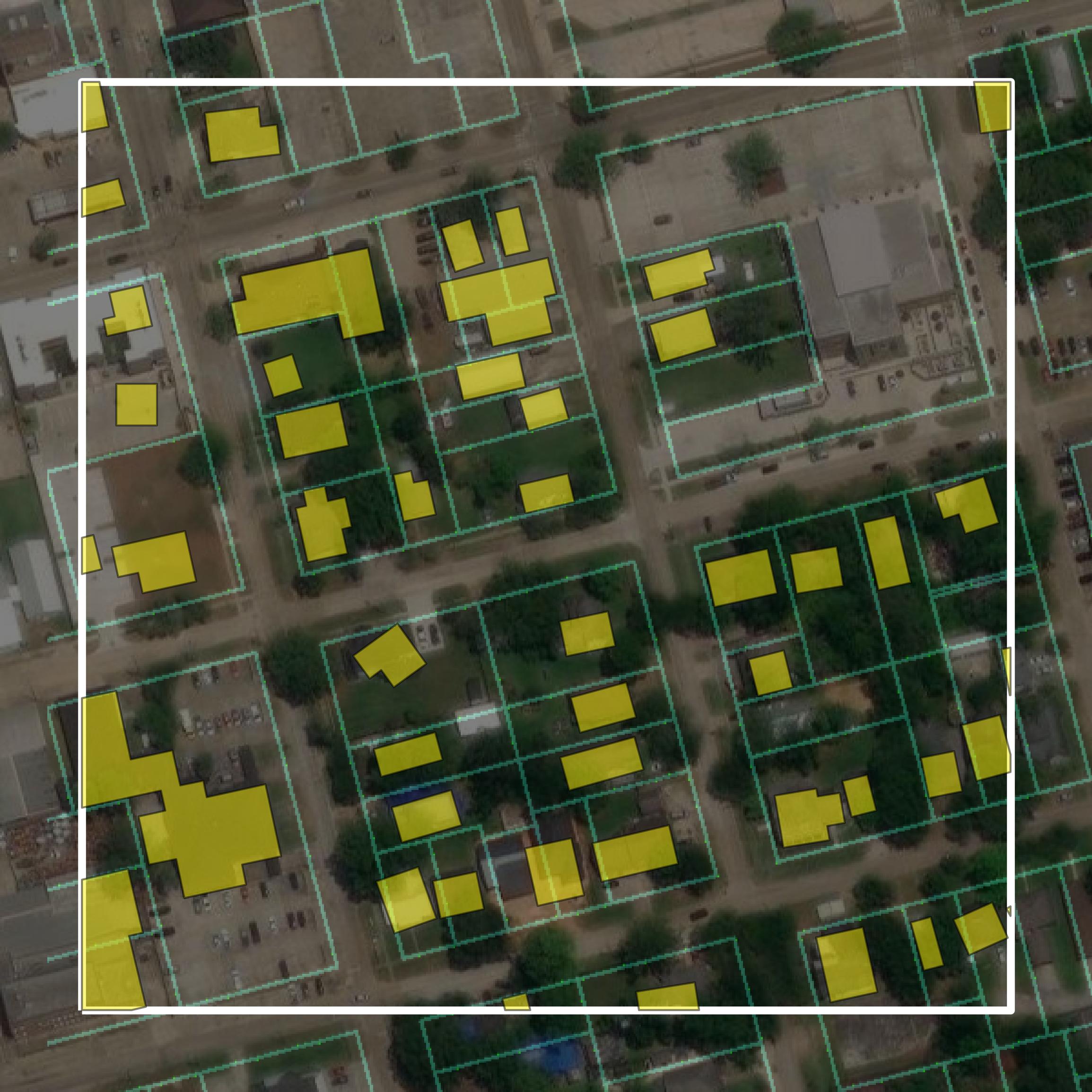 This image shows parcel and building data in Tangipahoa Parish created using GIS data in Equator.