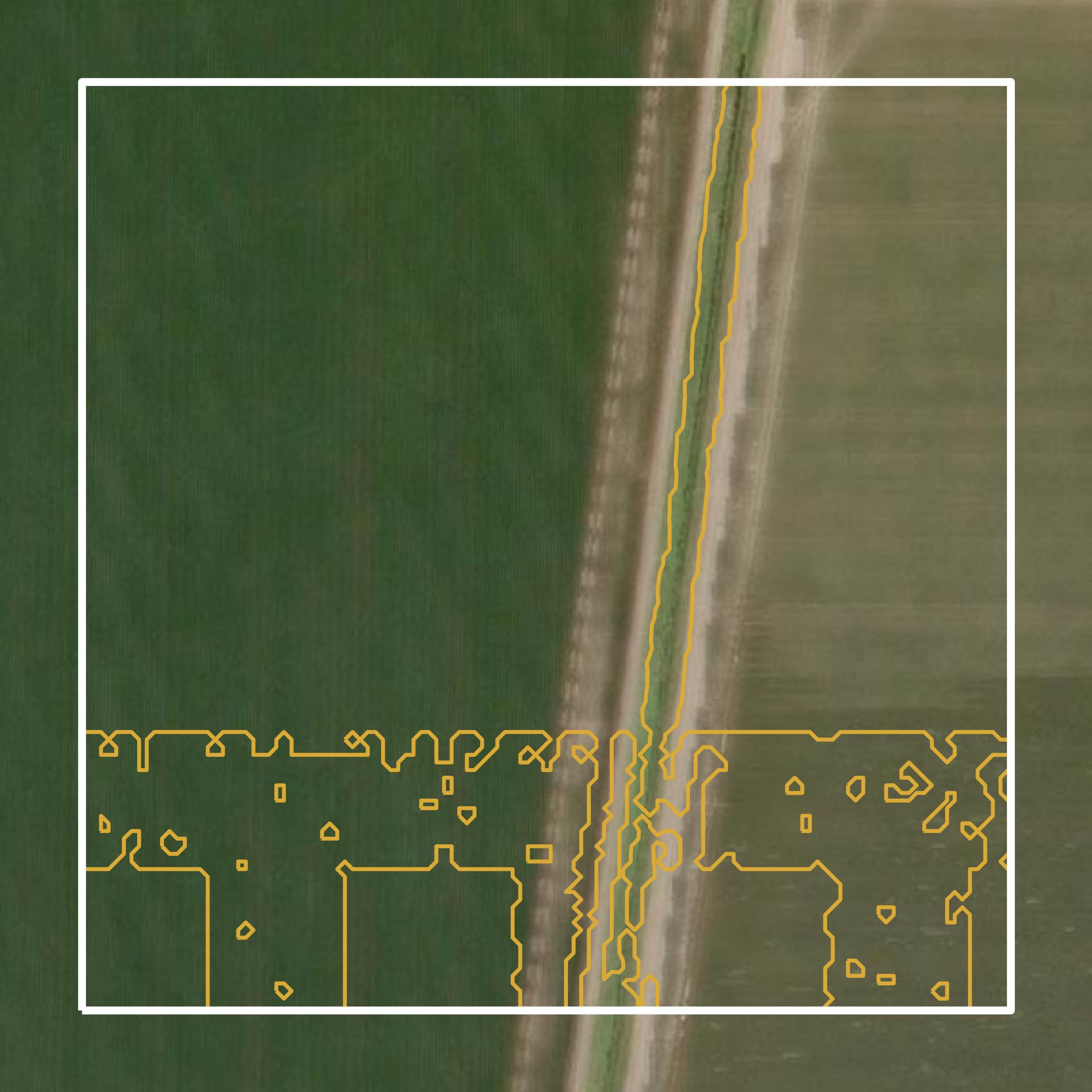This image shows a contour map in Tensas Parish created using GIS data in Equator.