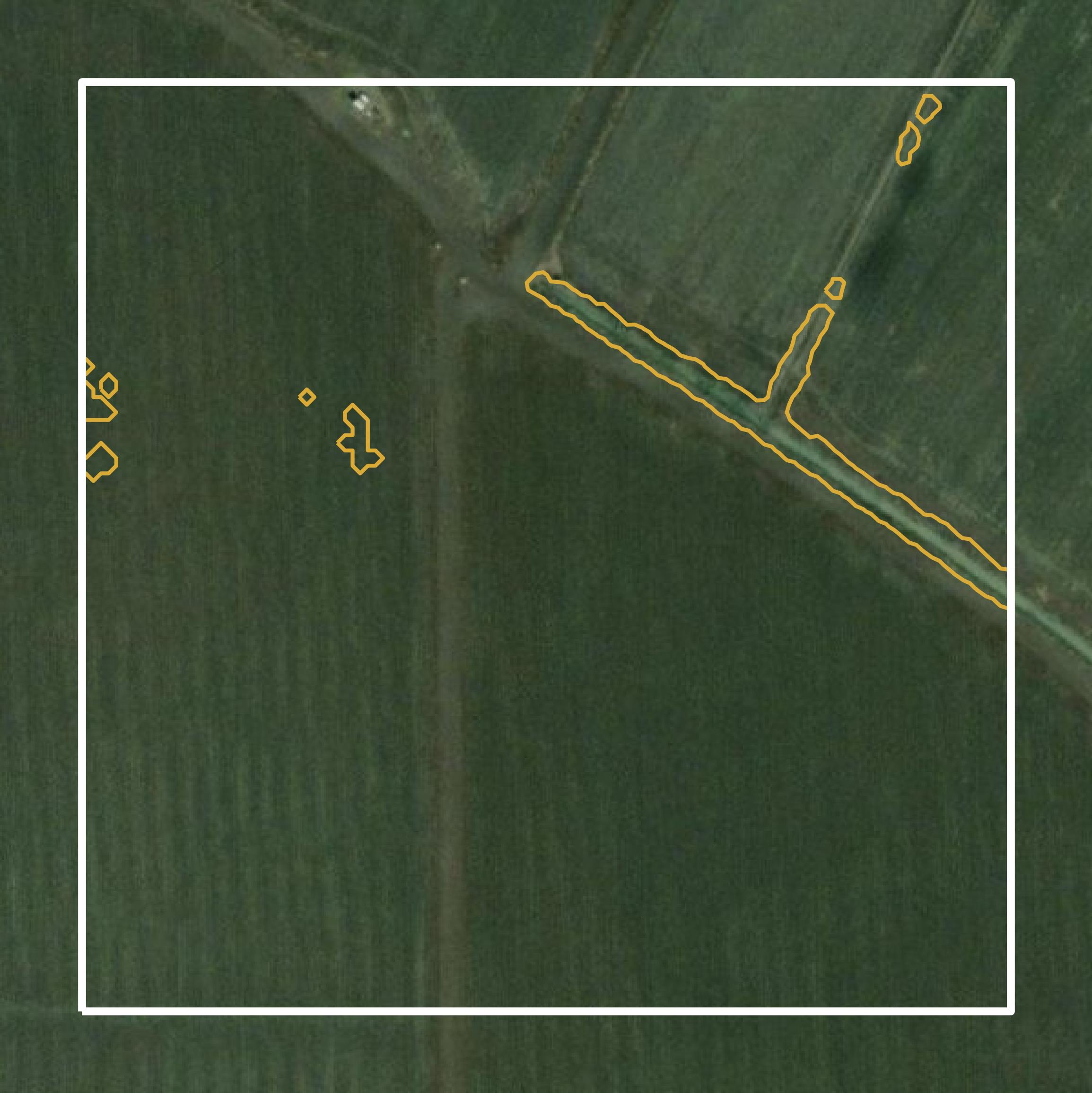 This image shows a contour map in Tensas Parish created using GIS data in Equator.