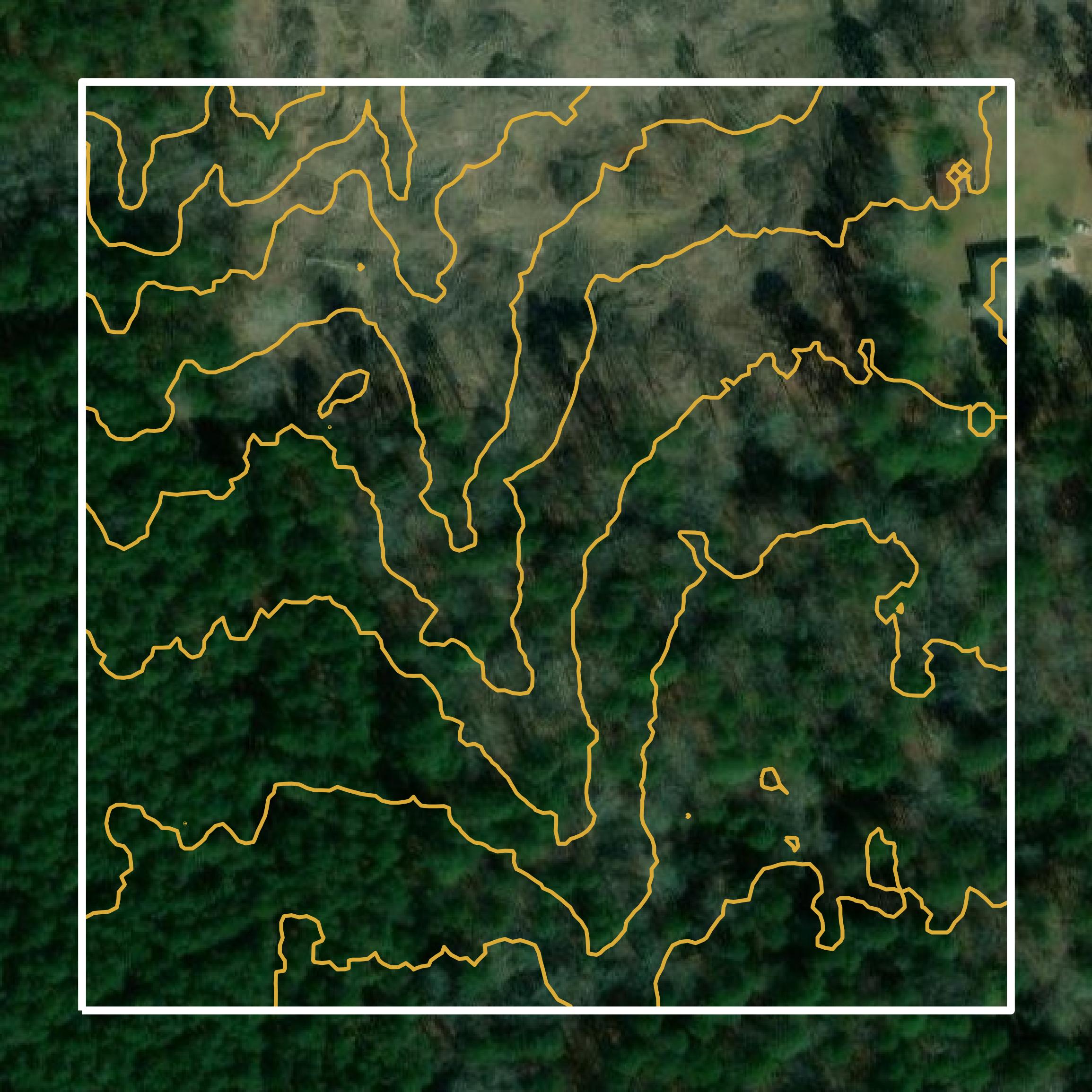 This image shows a contour map in Union Parish created using GIS data in Equator.