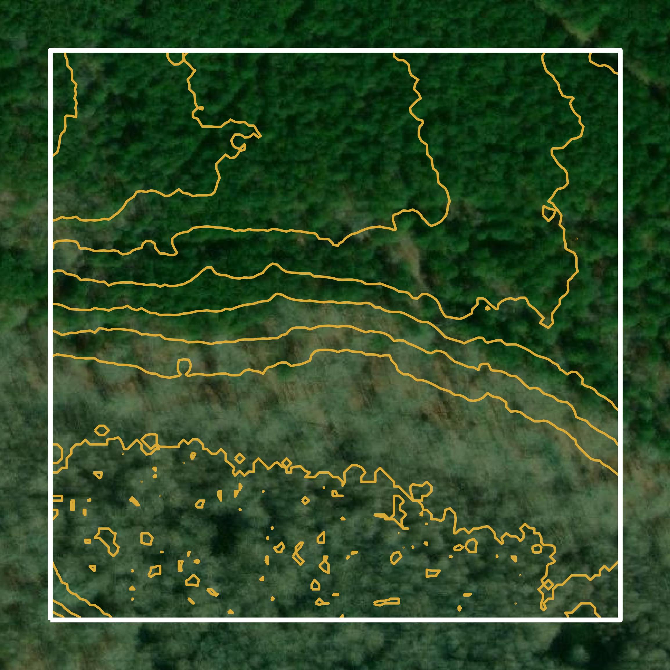 This image shows a contour map in Union Parish created using GIS data in Equator.