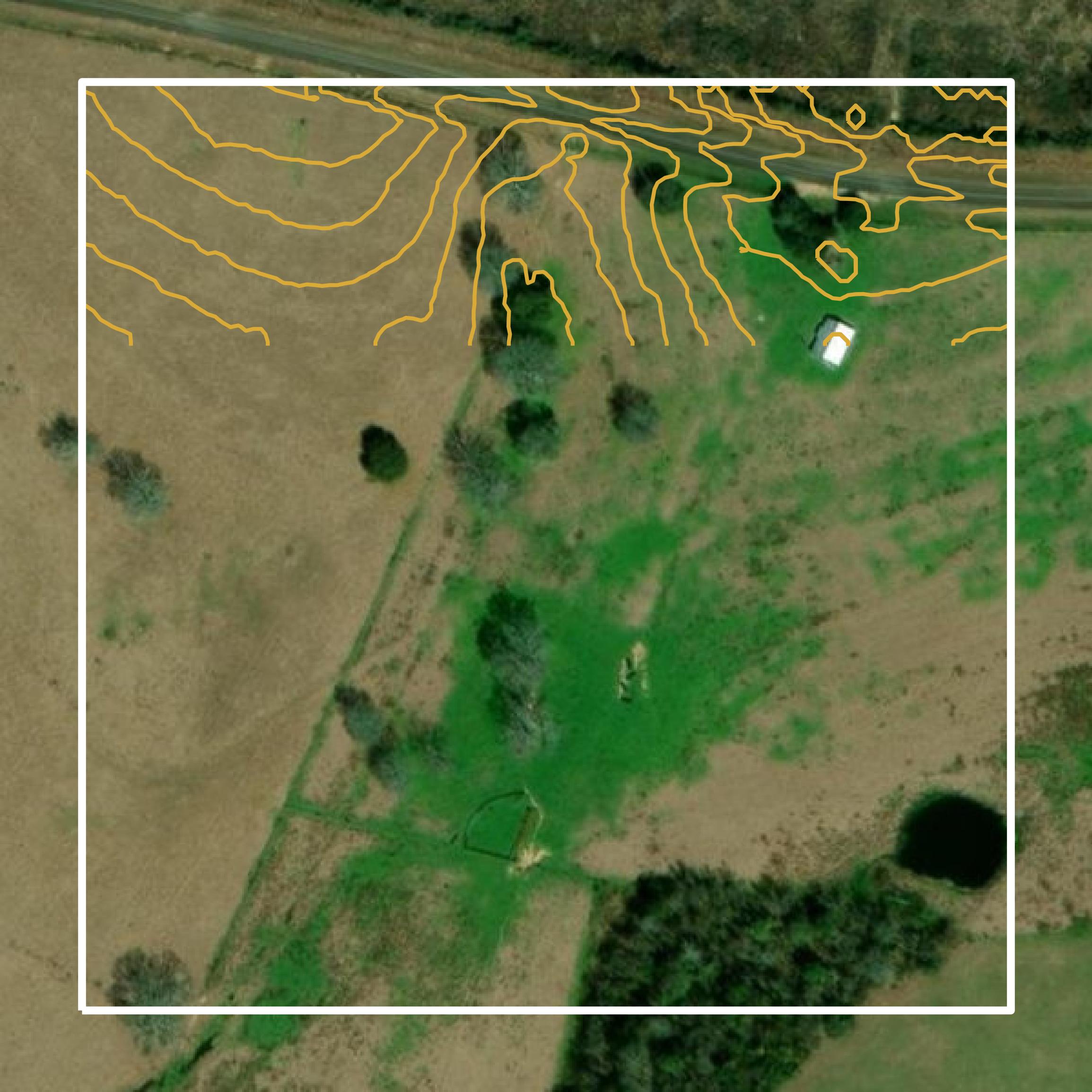 This image shows a contour map in Washington Parish created using GIS data in Equator.