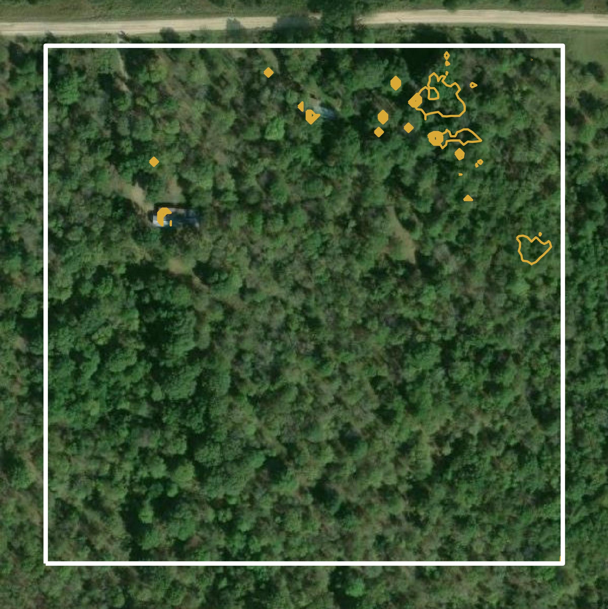 This image shows a contour map in West Carroll Parish created using GIS data in Equator.