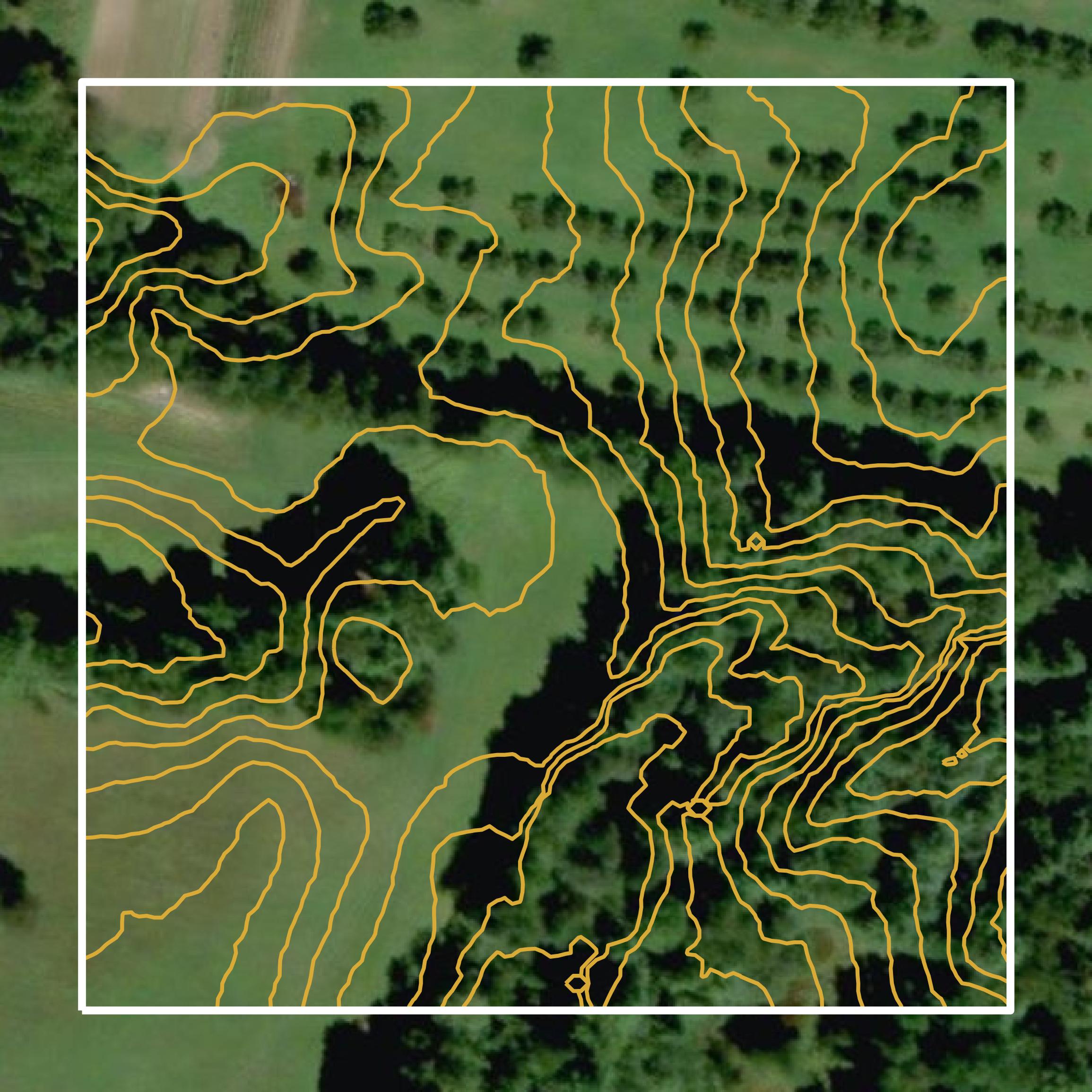 This image shows a contour map in Androscoggin County created using GIS data in Equator.