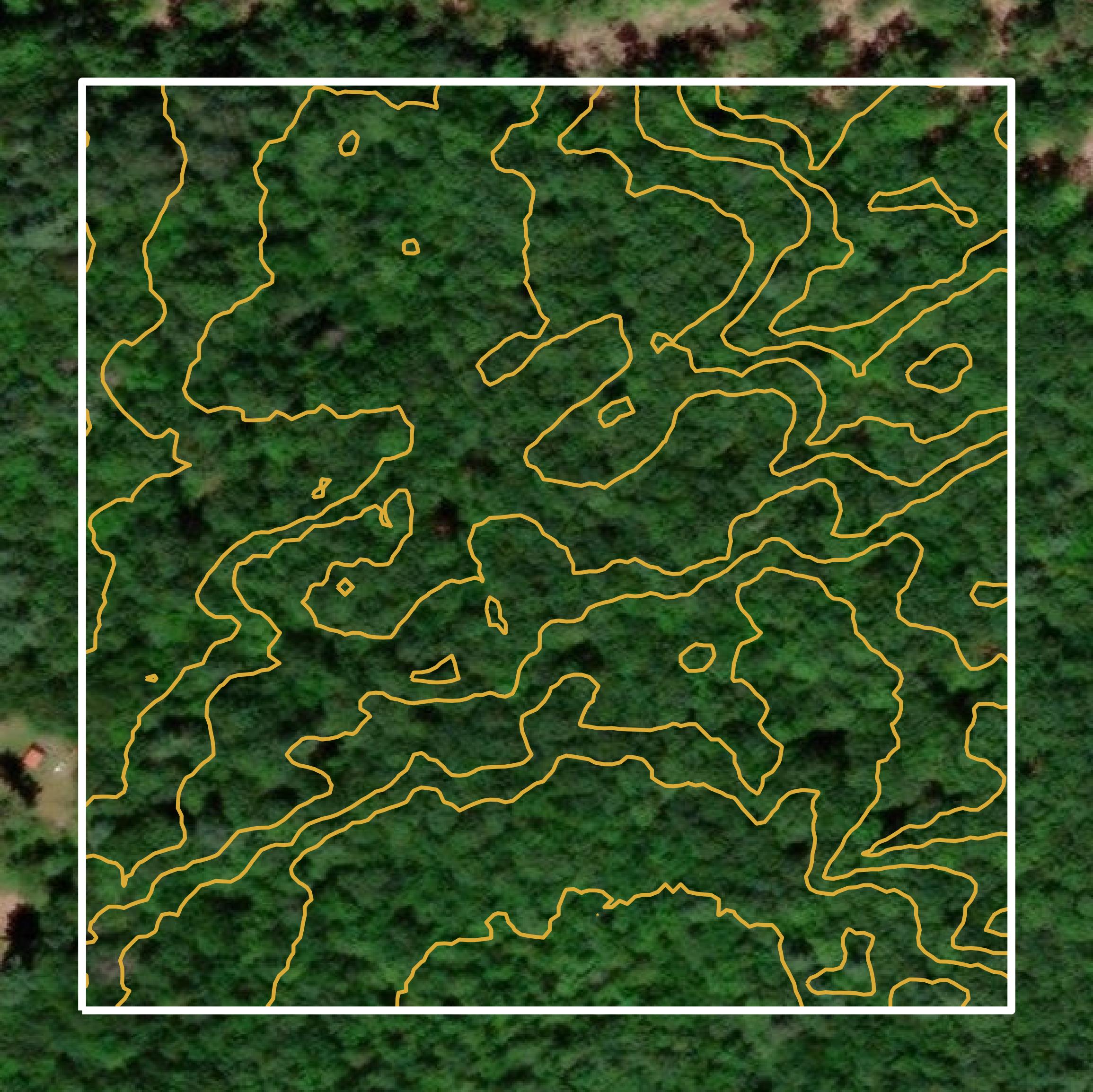This image shows a contour map in Androscoggin County created using GIS data in Equator.