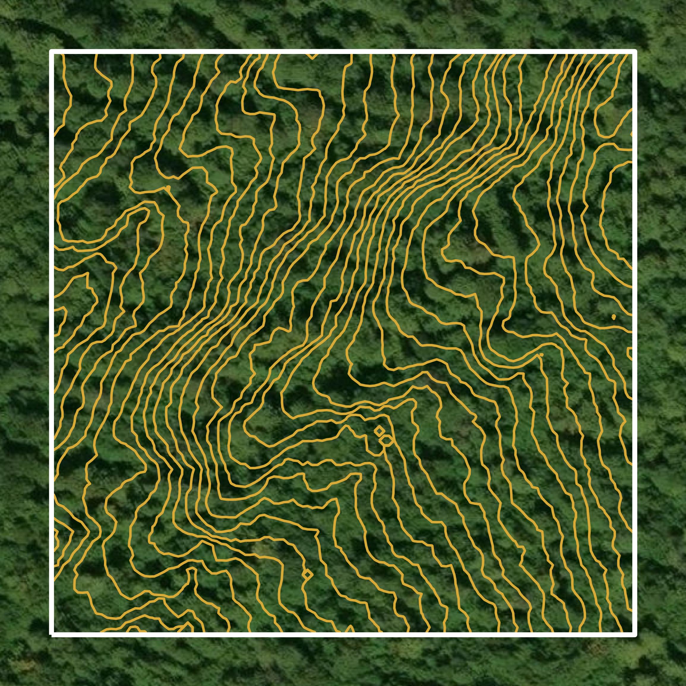 This image shows a contour map in Aroostook County created using GIS data in Equator.