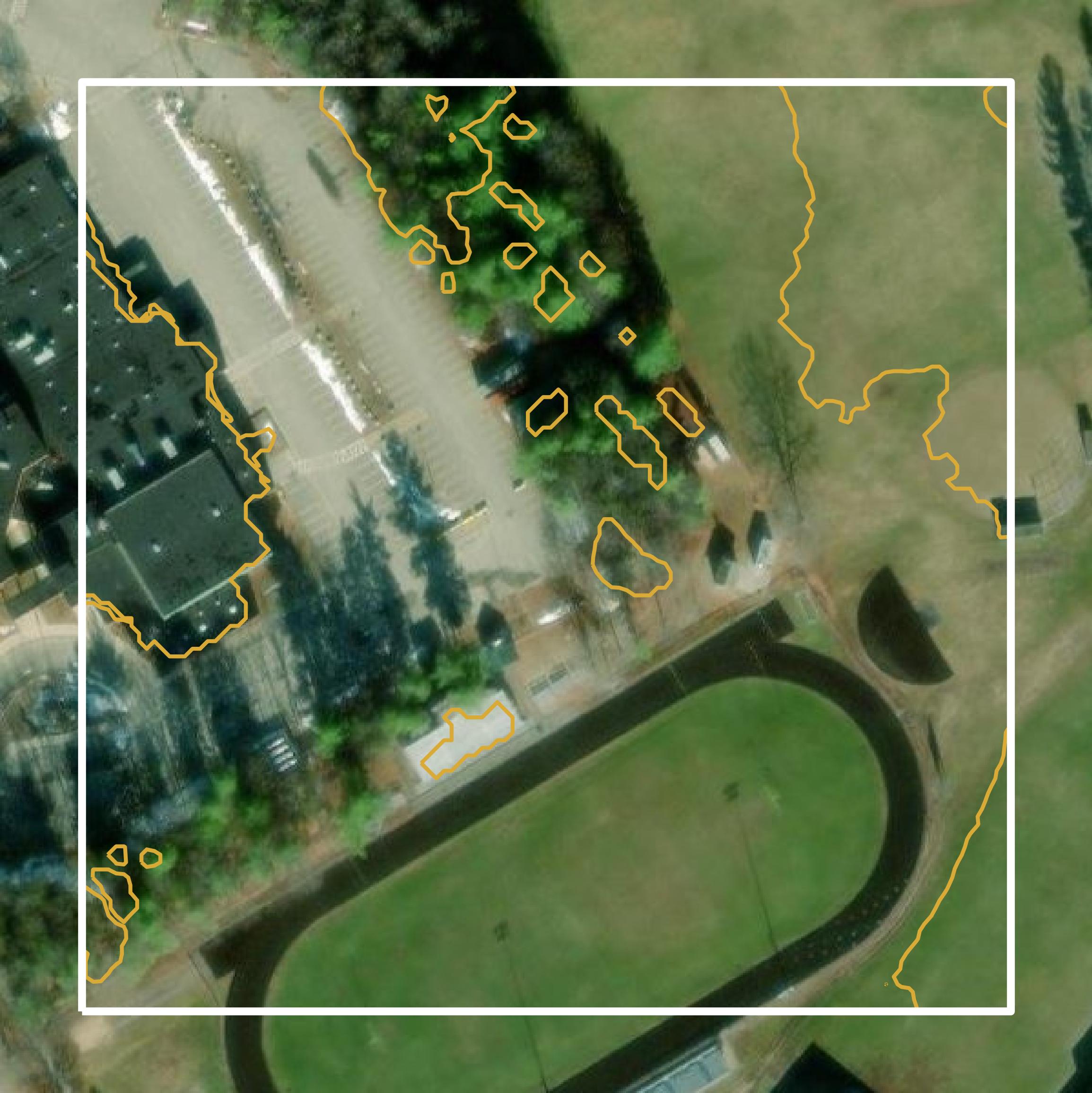 This image shows a contour map in Cumberland County created using GIS data in Equator.