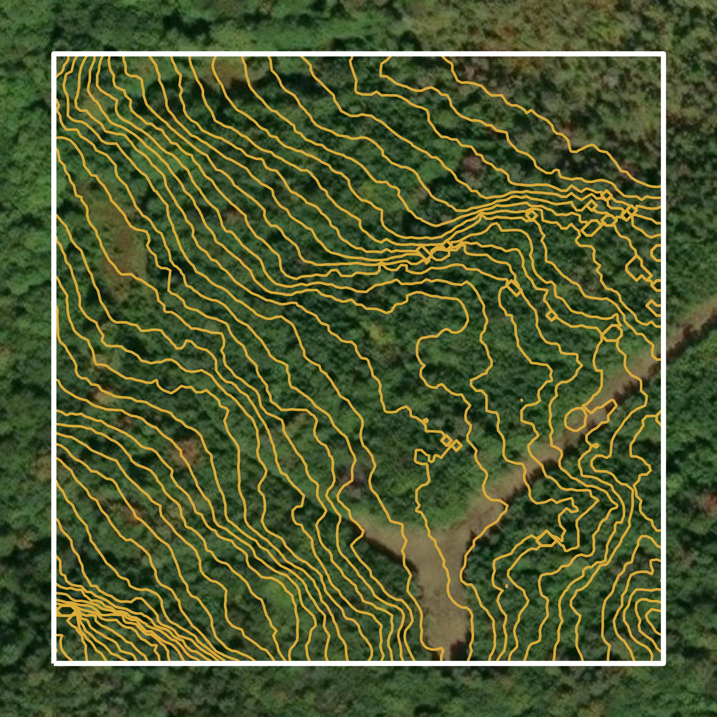 This image shows a contour map in Franklin County created using GIS data in Equator.