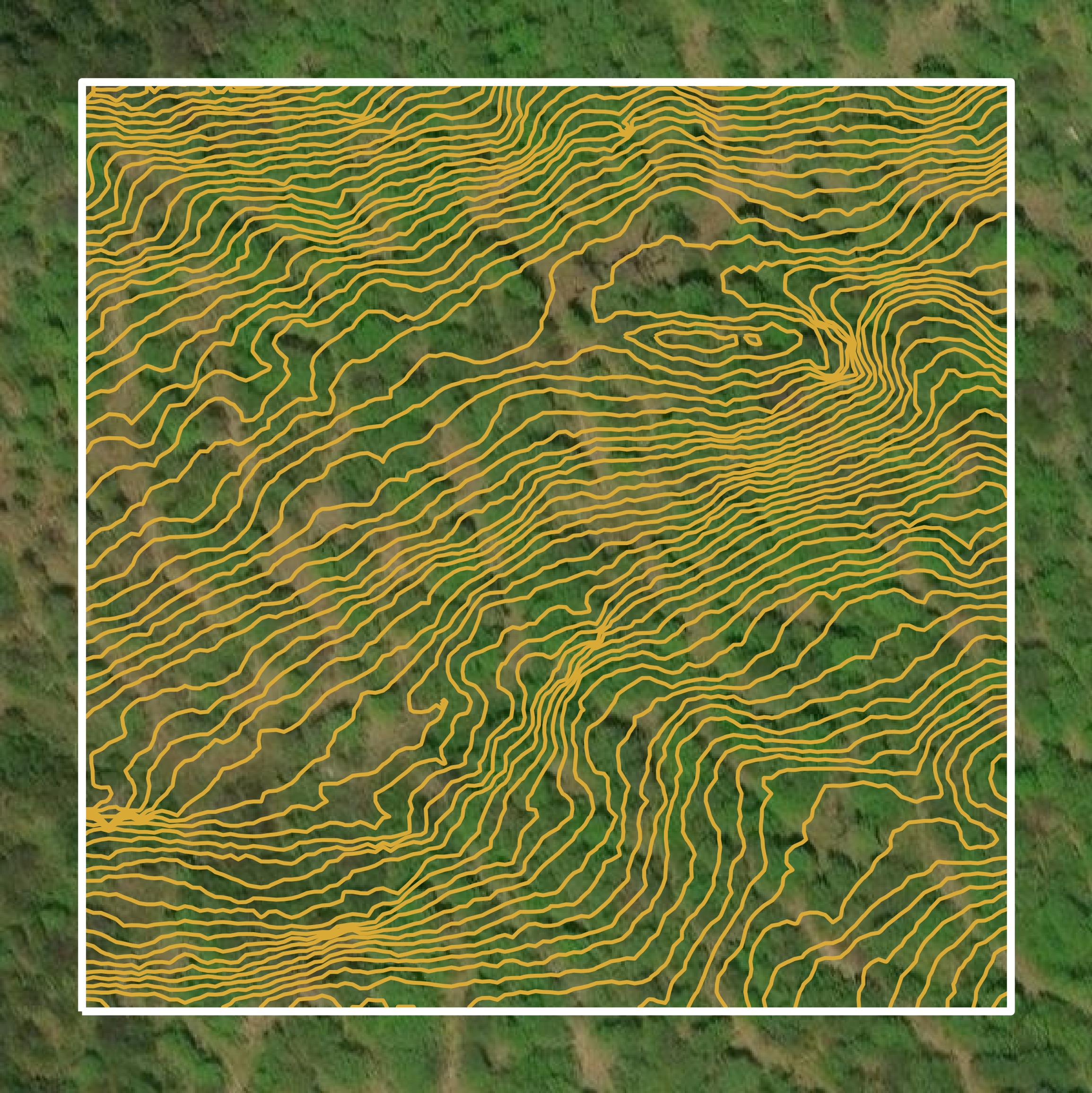 This image shows a contour map in Franklin County created using GIS data in Equator.