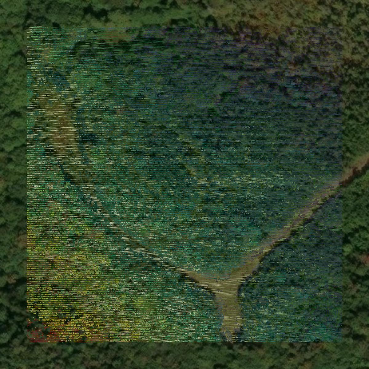 This image shows a LiDAR point cloud in Franklin County created using GIS data in Equator.
