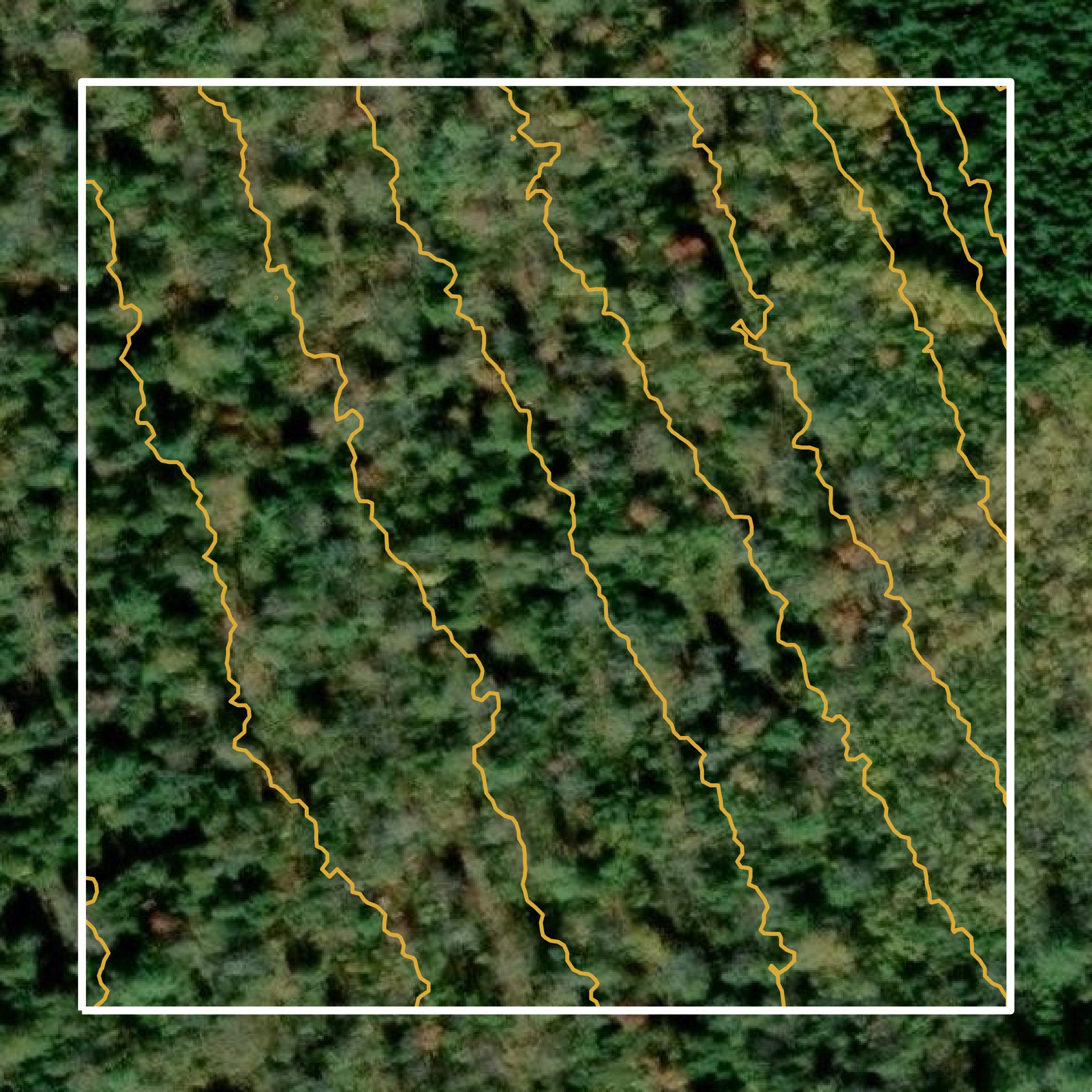 This image shows a contour map in Hancock County created using GIS data in Equator.