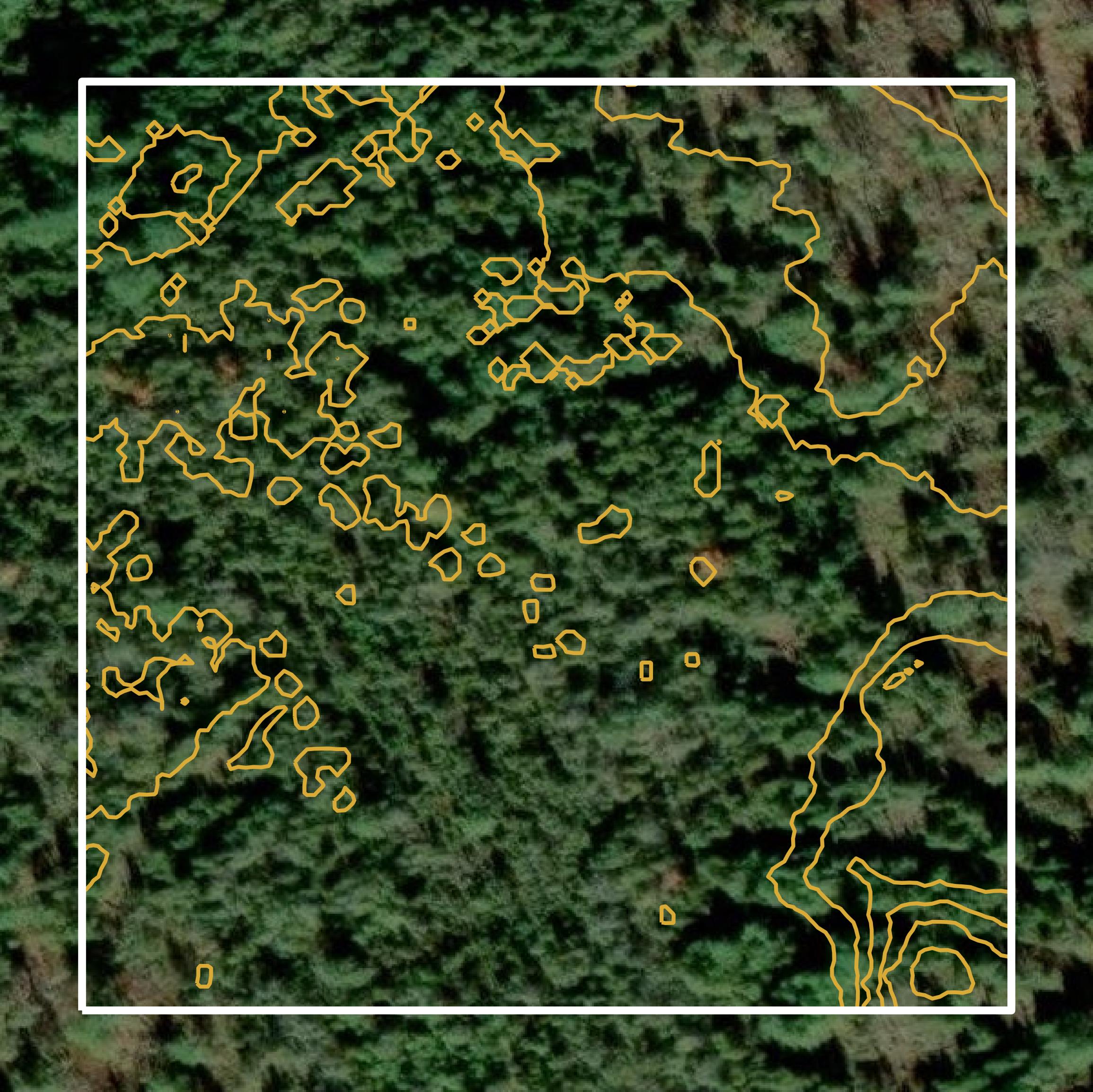 This image shows a contour map in Hancock County created using GIS data in Equator.