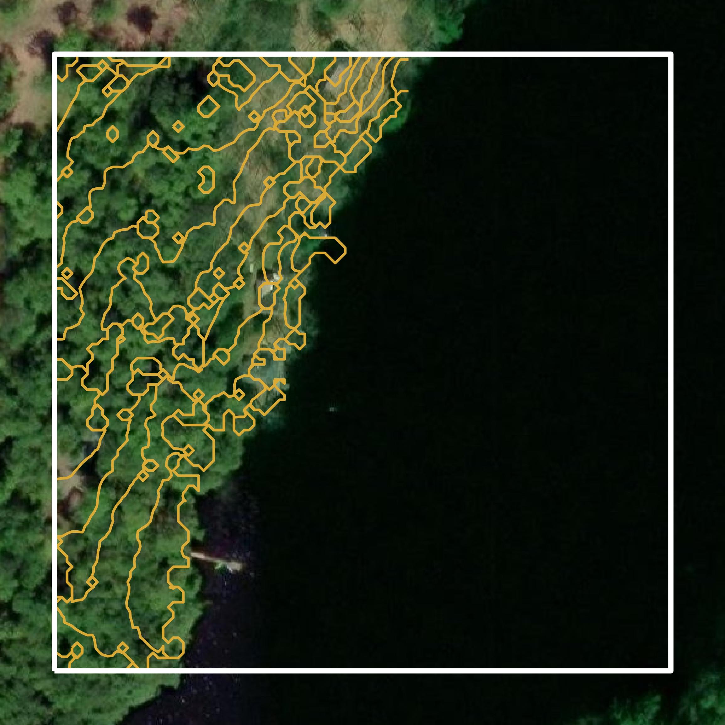 This image shows a contour map in Lincoln County created using GIS data in Equator.