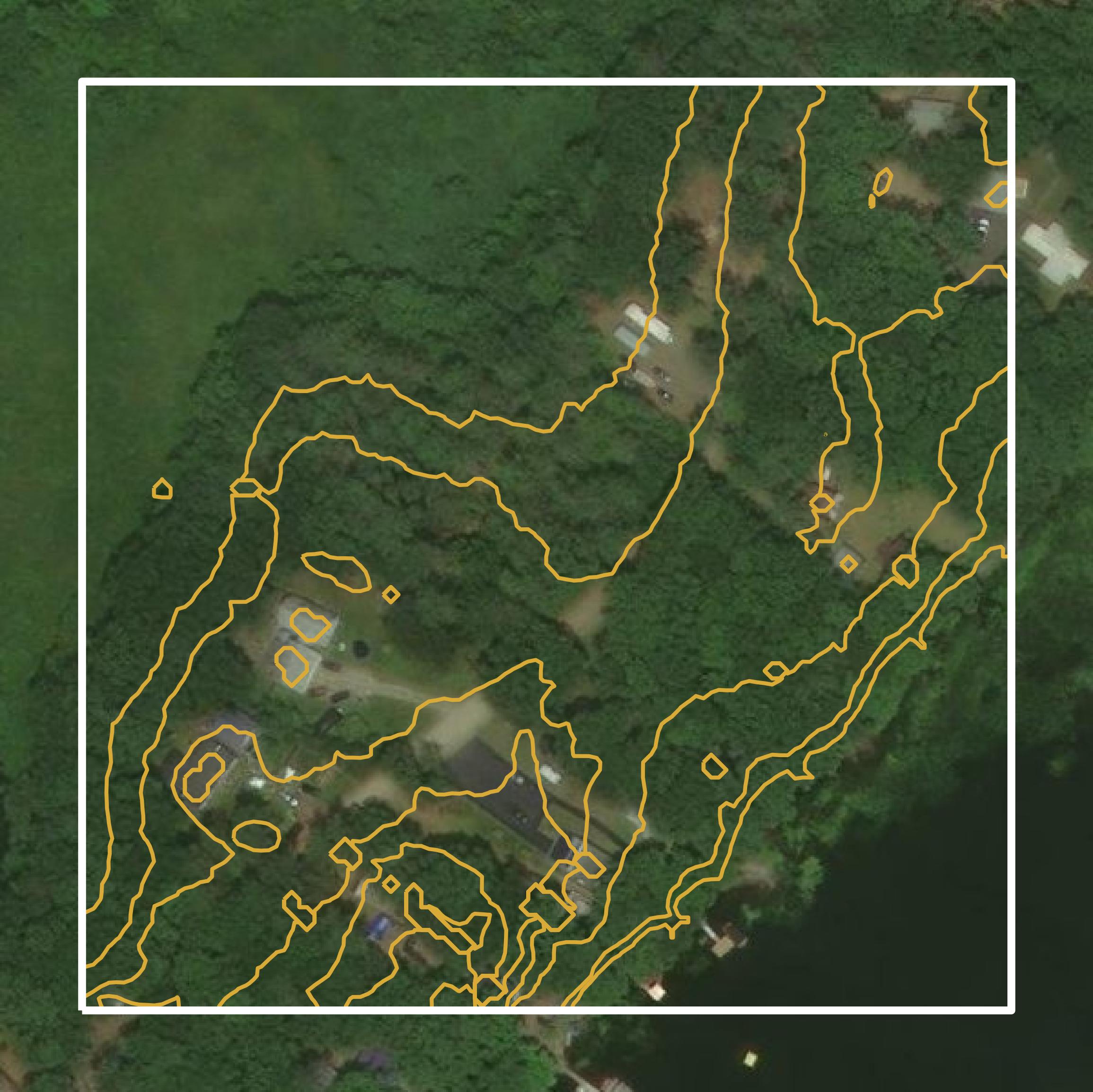 This image shows a contour map in Lincoln County created using GIS data in Equator.