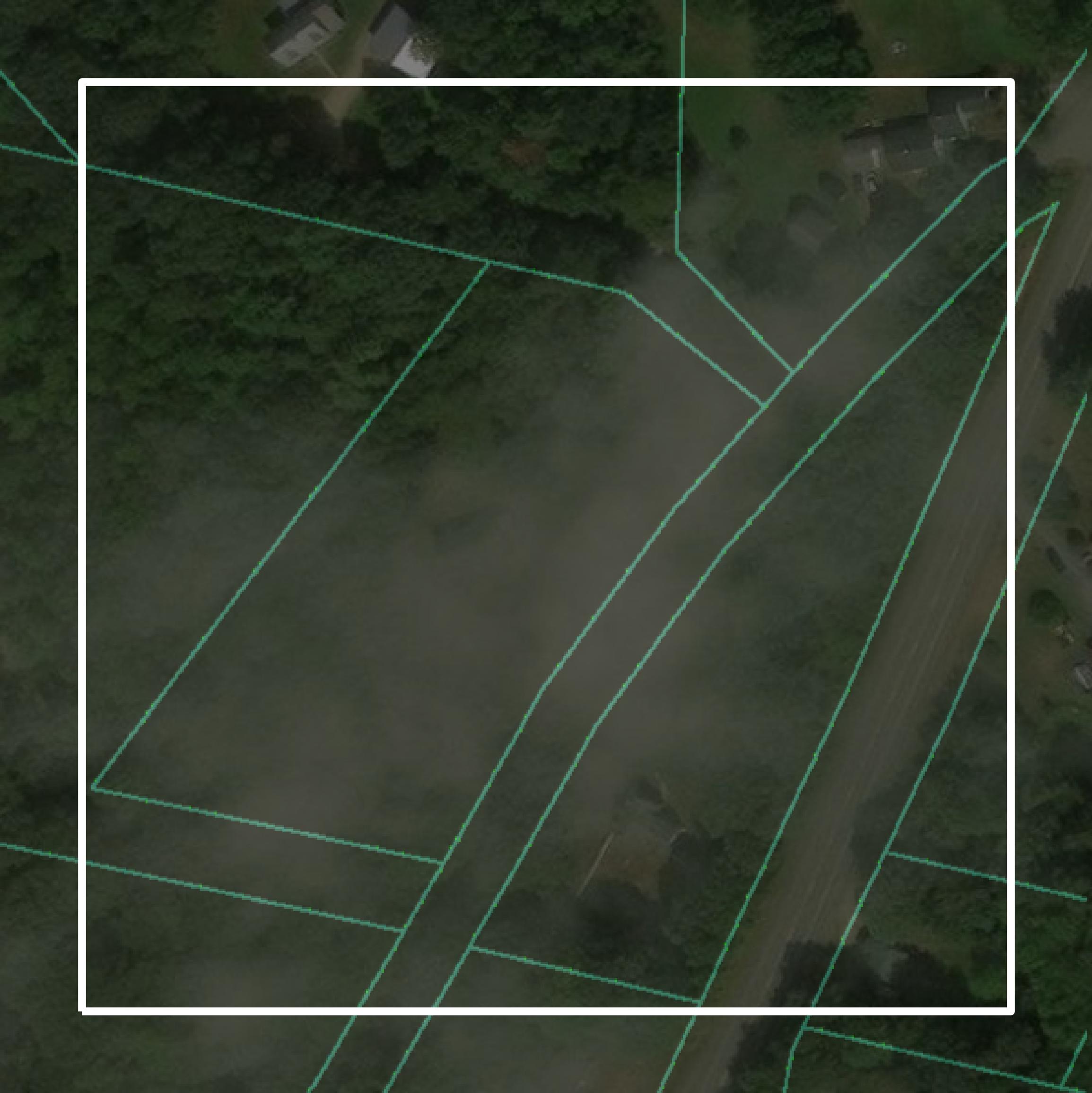 This image shows parcel and building data in Sagadahoc County created using GIS data in Equator.