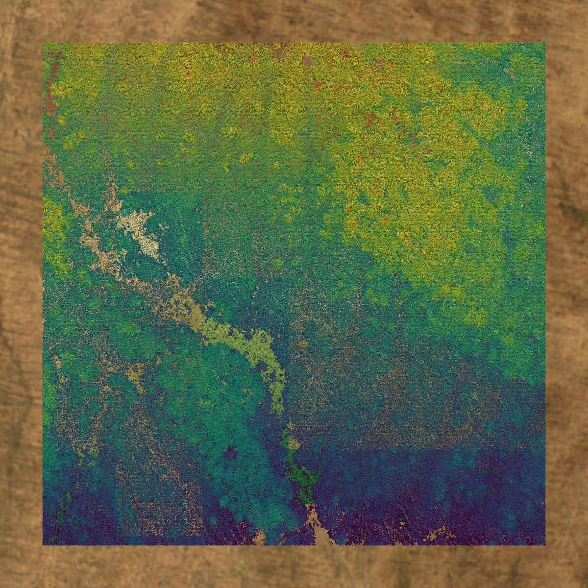 This image shows a LiDAR point cloud in Somerset County created using GIS data in Equator.