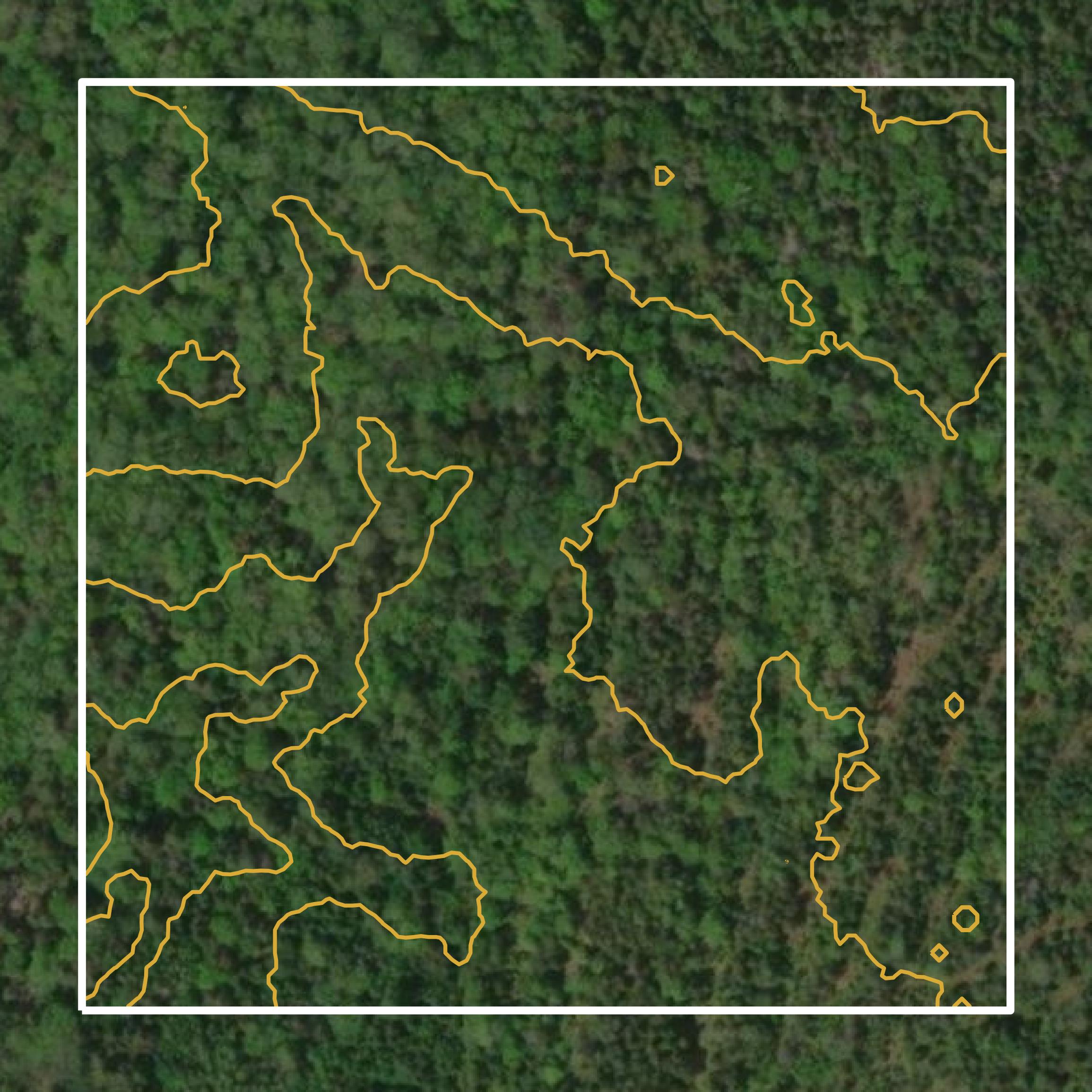 This image shows a contour map in Washington County created using GIS data in Equator.