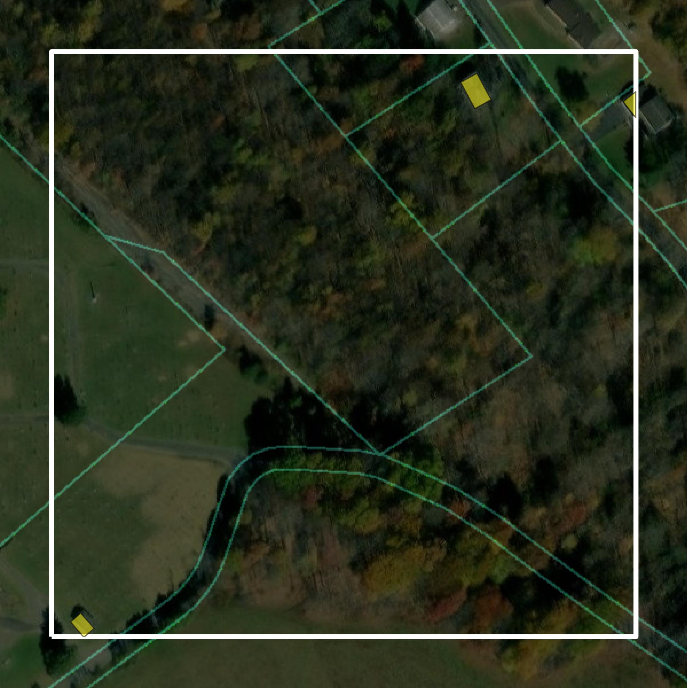 This image shows parcel and building data in Allegany County created using GIS data in Equator.