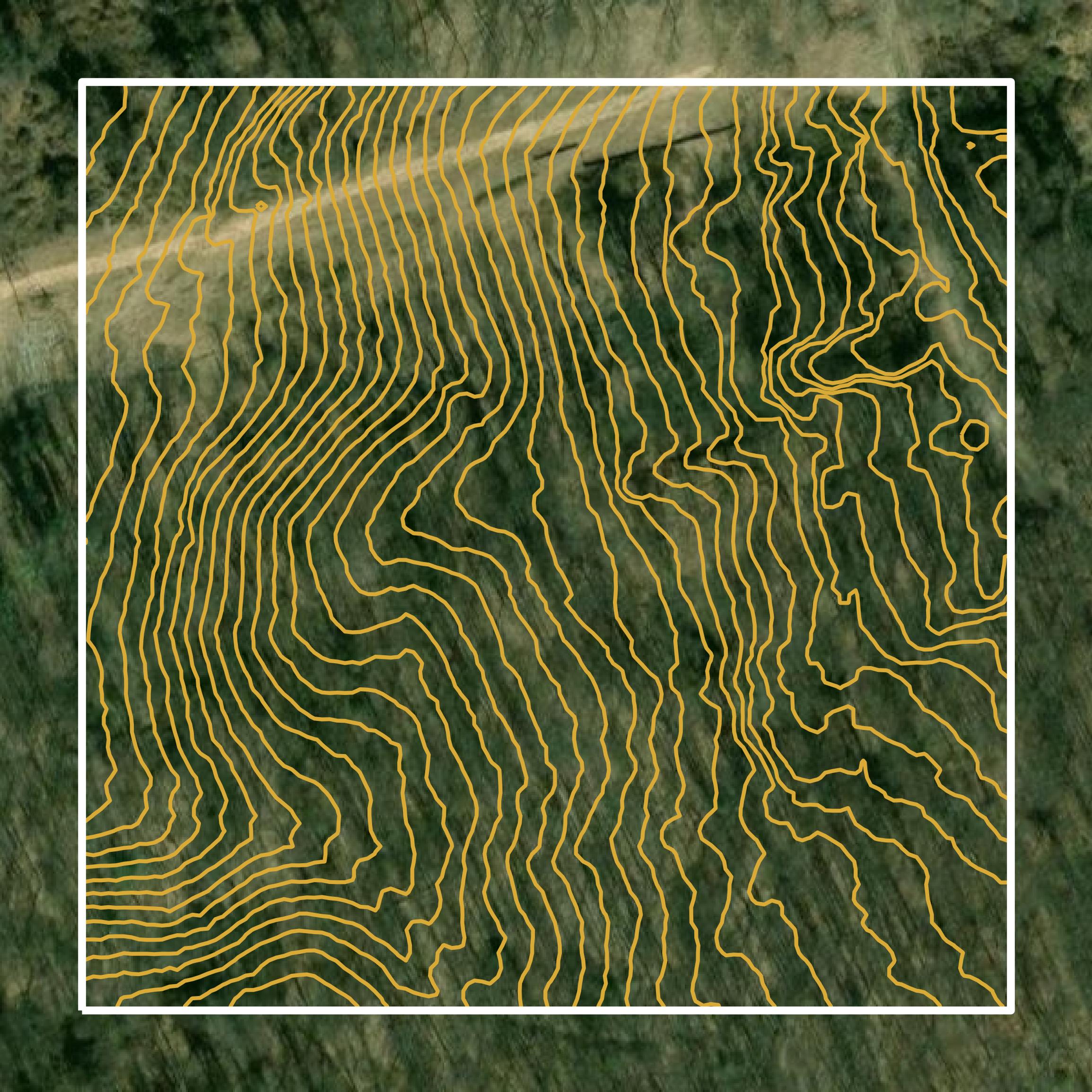 This image shows a contour map in Anne Arundel County created using GIS data in Equator.