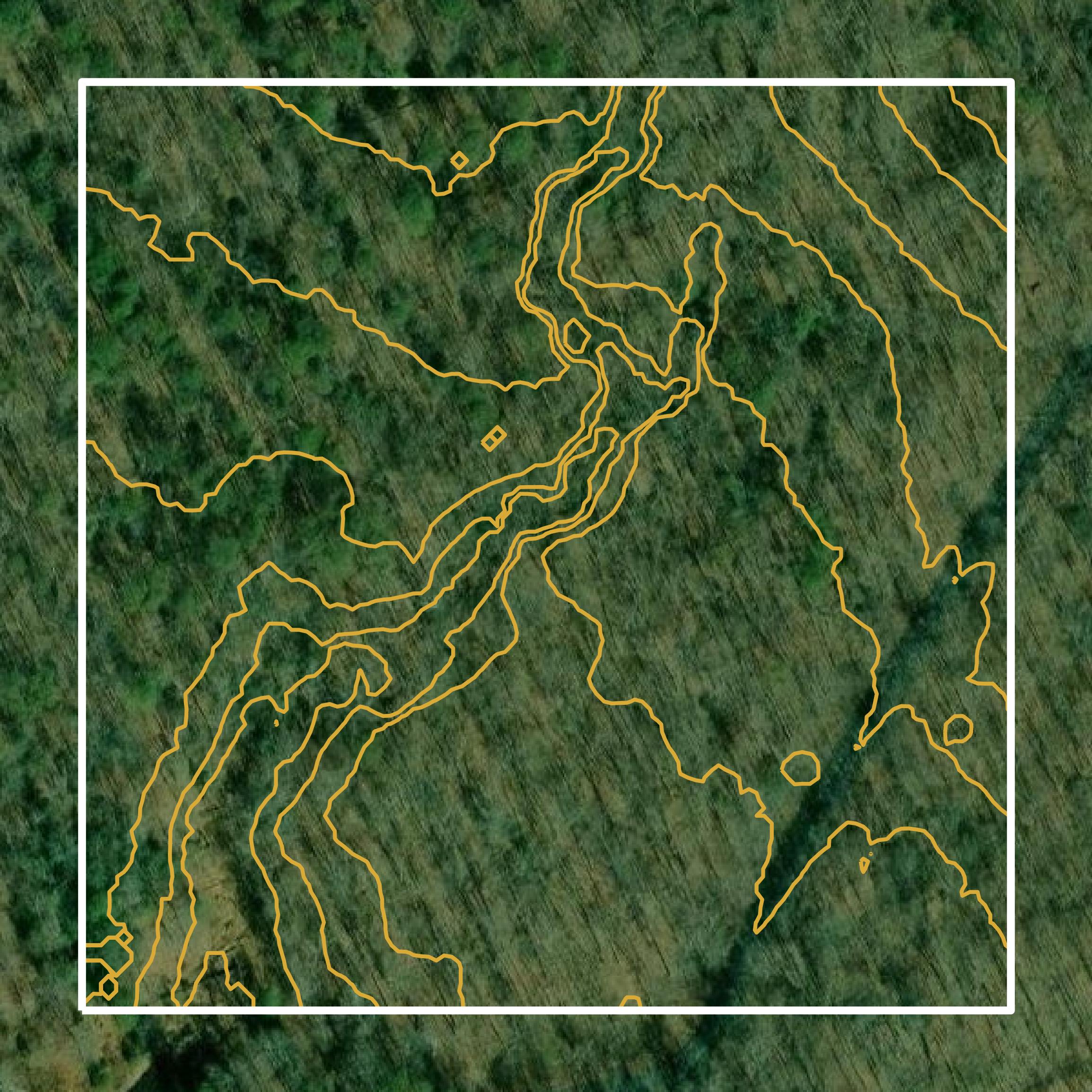 This image shows a contour map in Anne Arundel County created using GIS data in Equator.