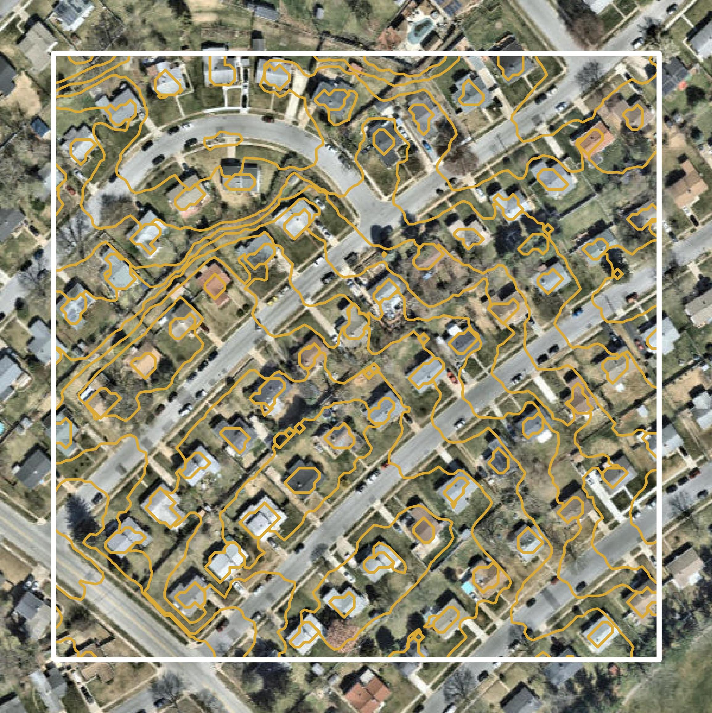 This image shows a contour map in Baltimore County created using GIS data in Equator.