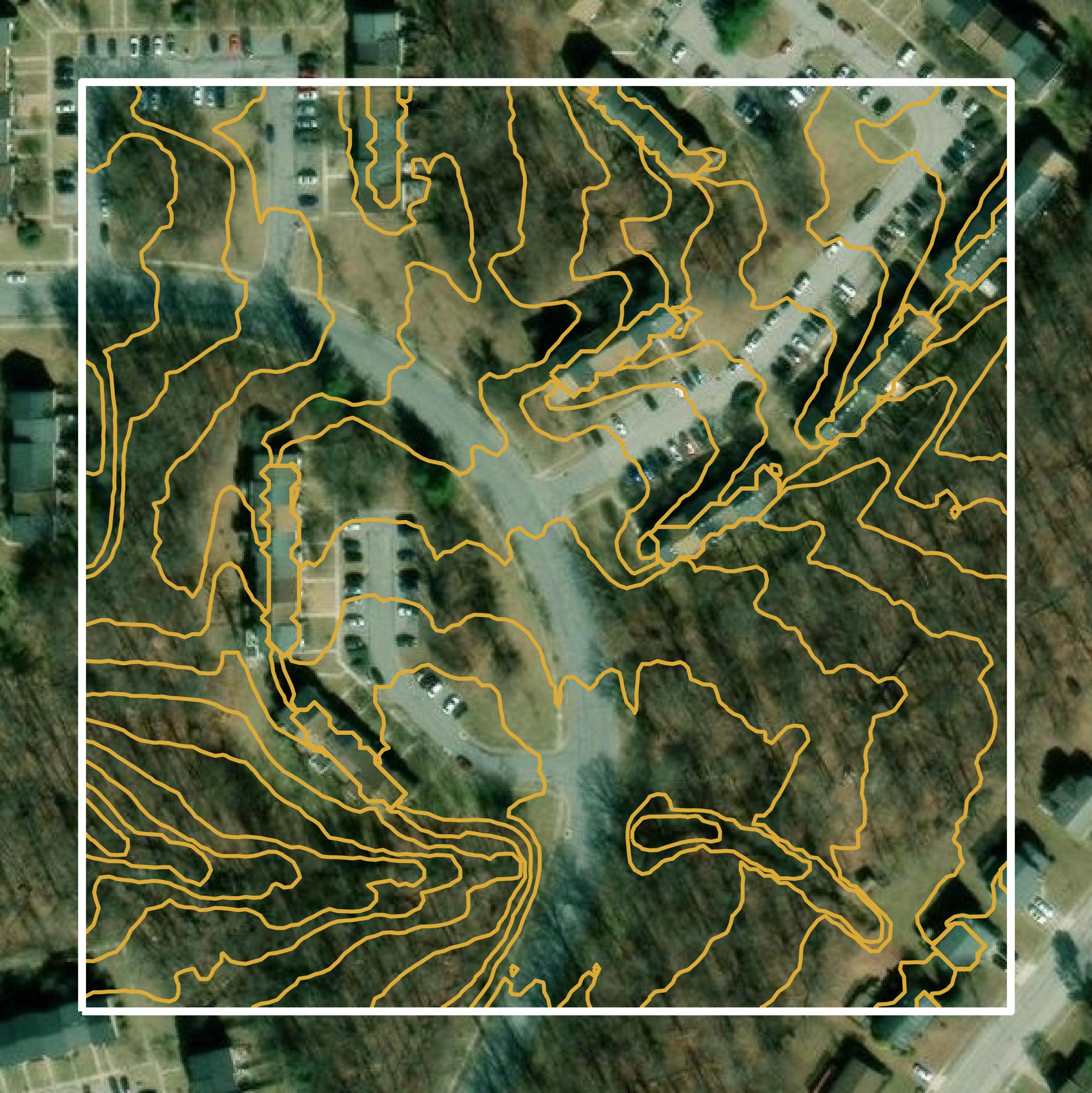 This image shows a contour map in Baltimore County created using GIS data in Equator.