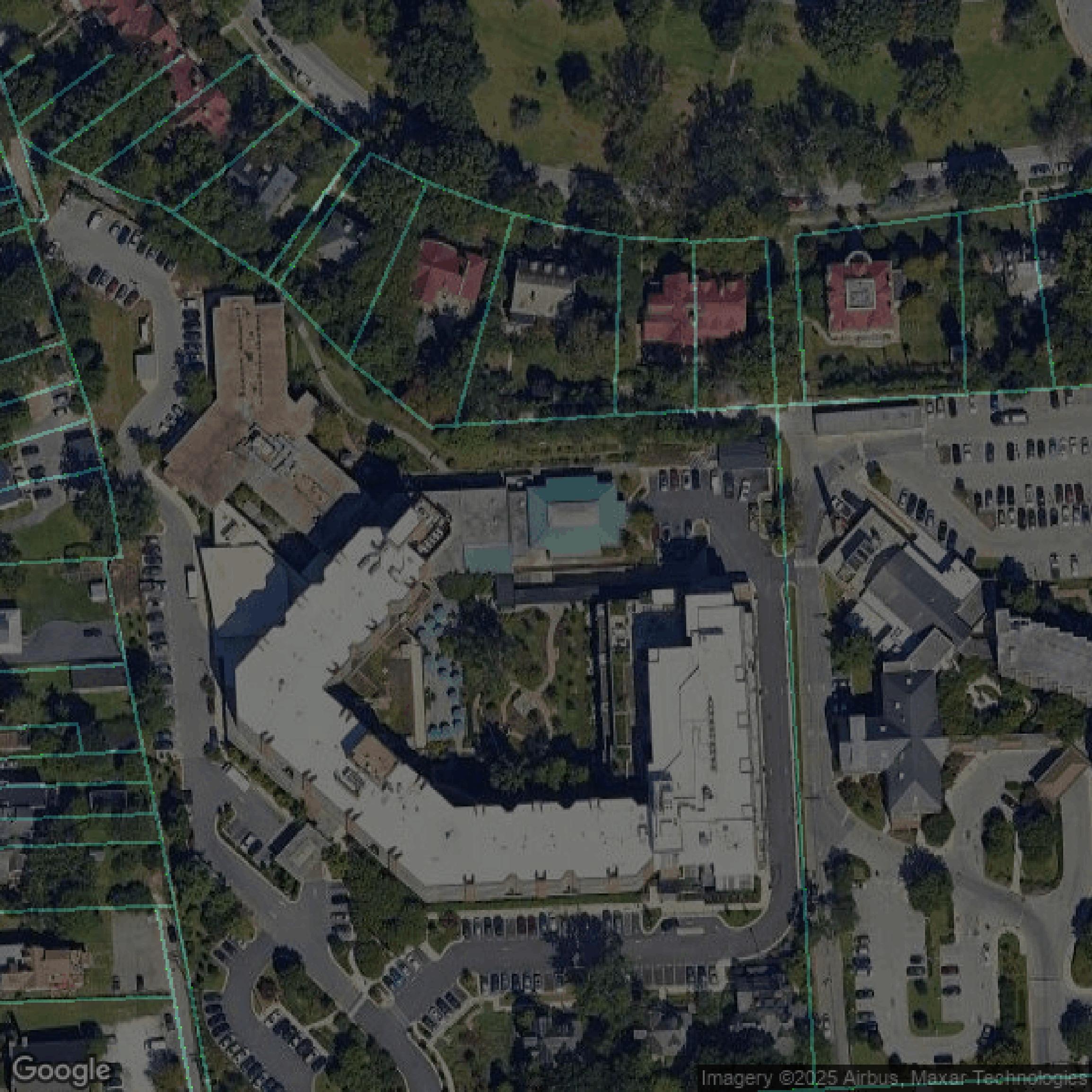 This image shows parcel data in Baltimore city created using GIS data in Equator.