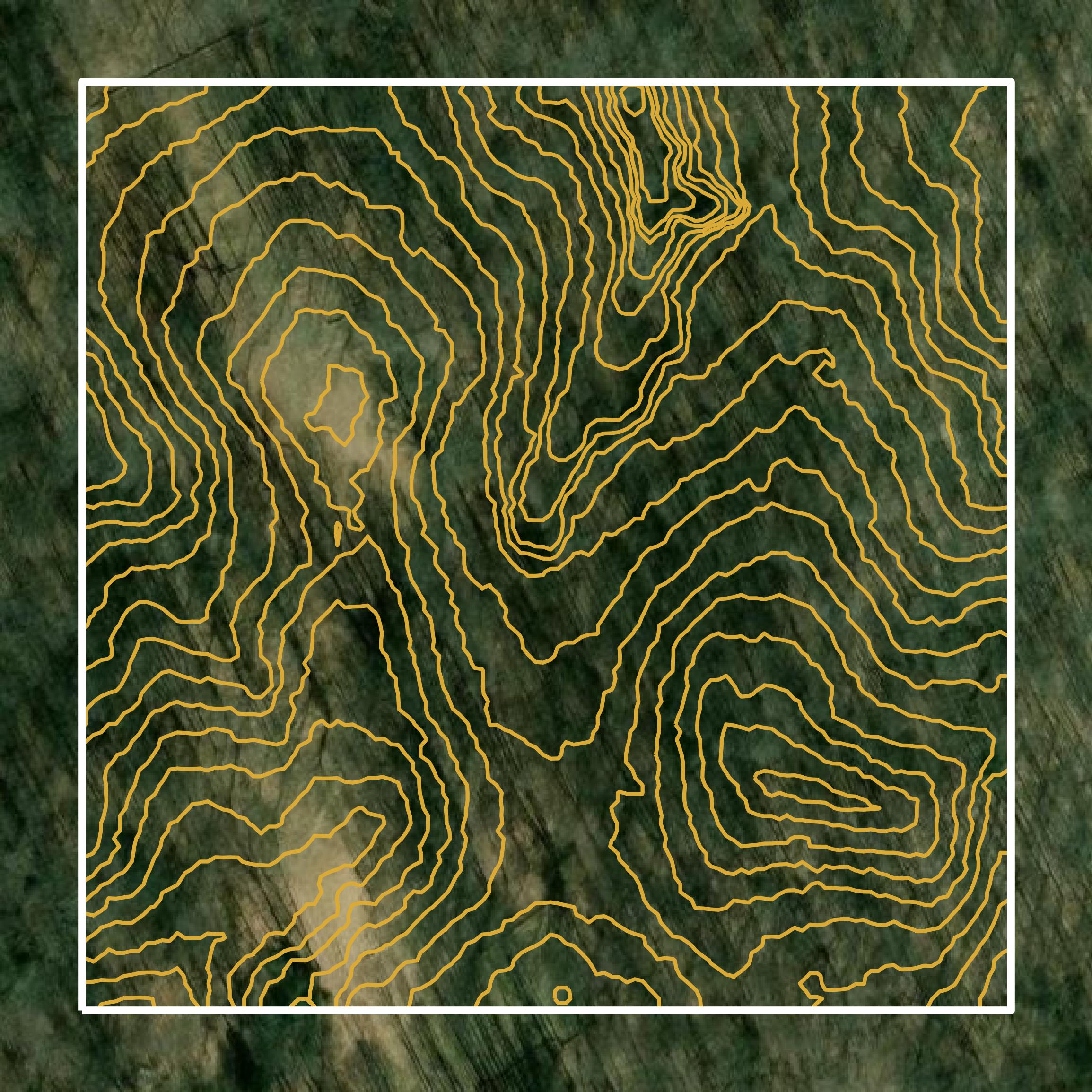 This image shows a contour map in Calvert County created using GIS data in Equator.