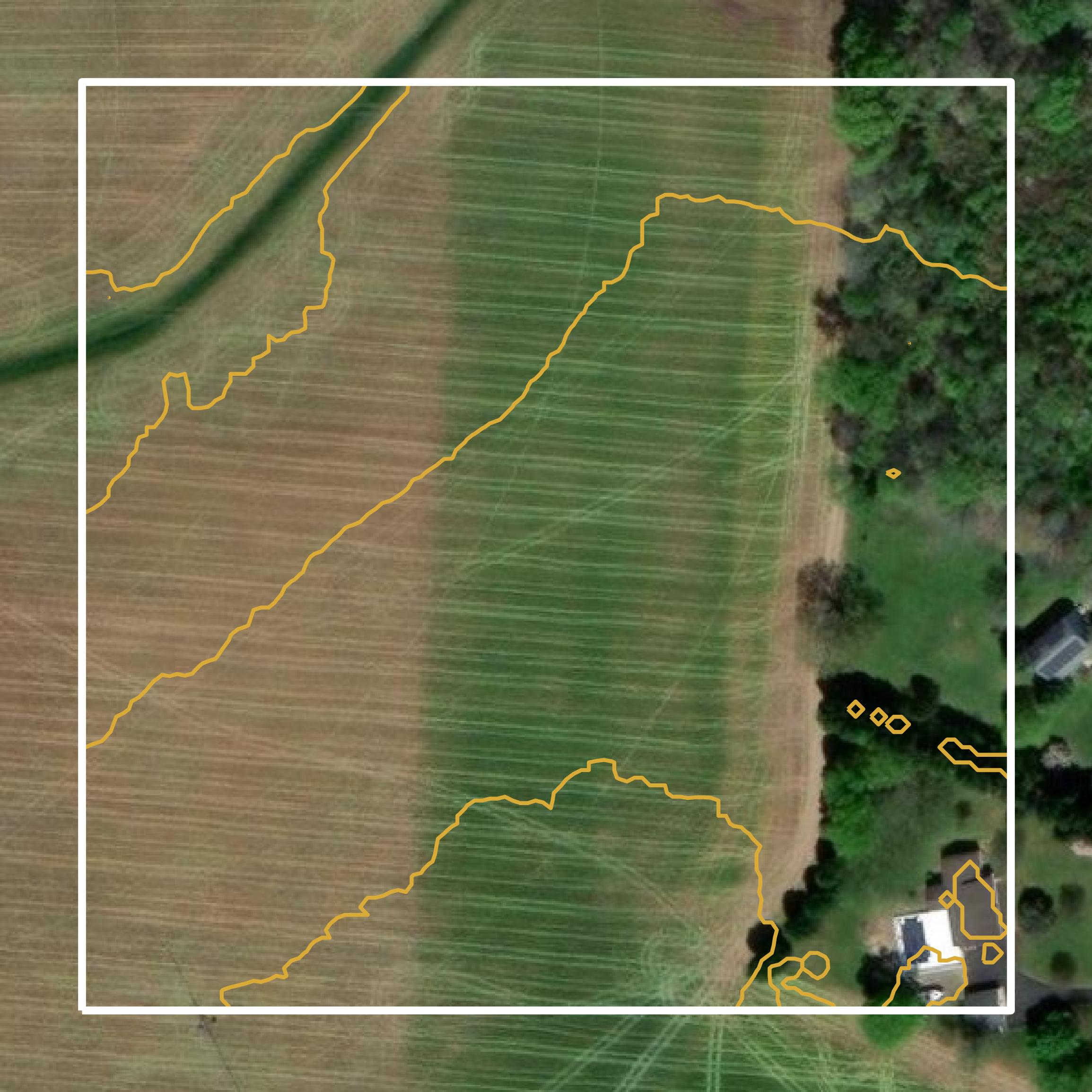 This image shows a contour map in Caroline County created using GIS data in Equator.