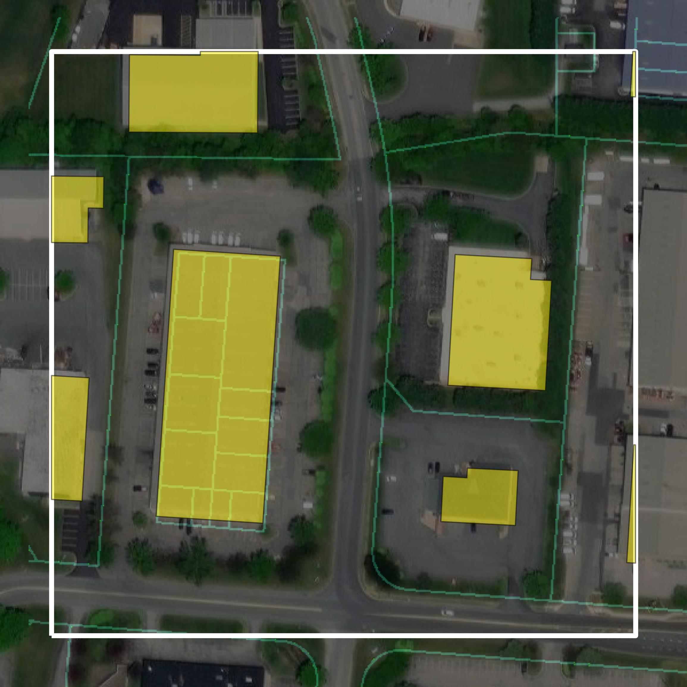 This image shows parcel and building data in Carroll County created using GIS data in Equator.